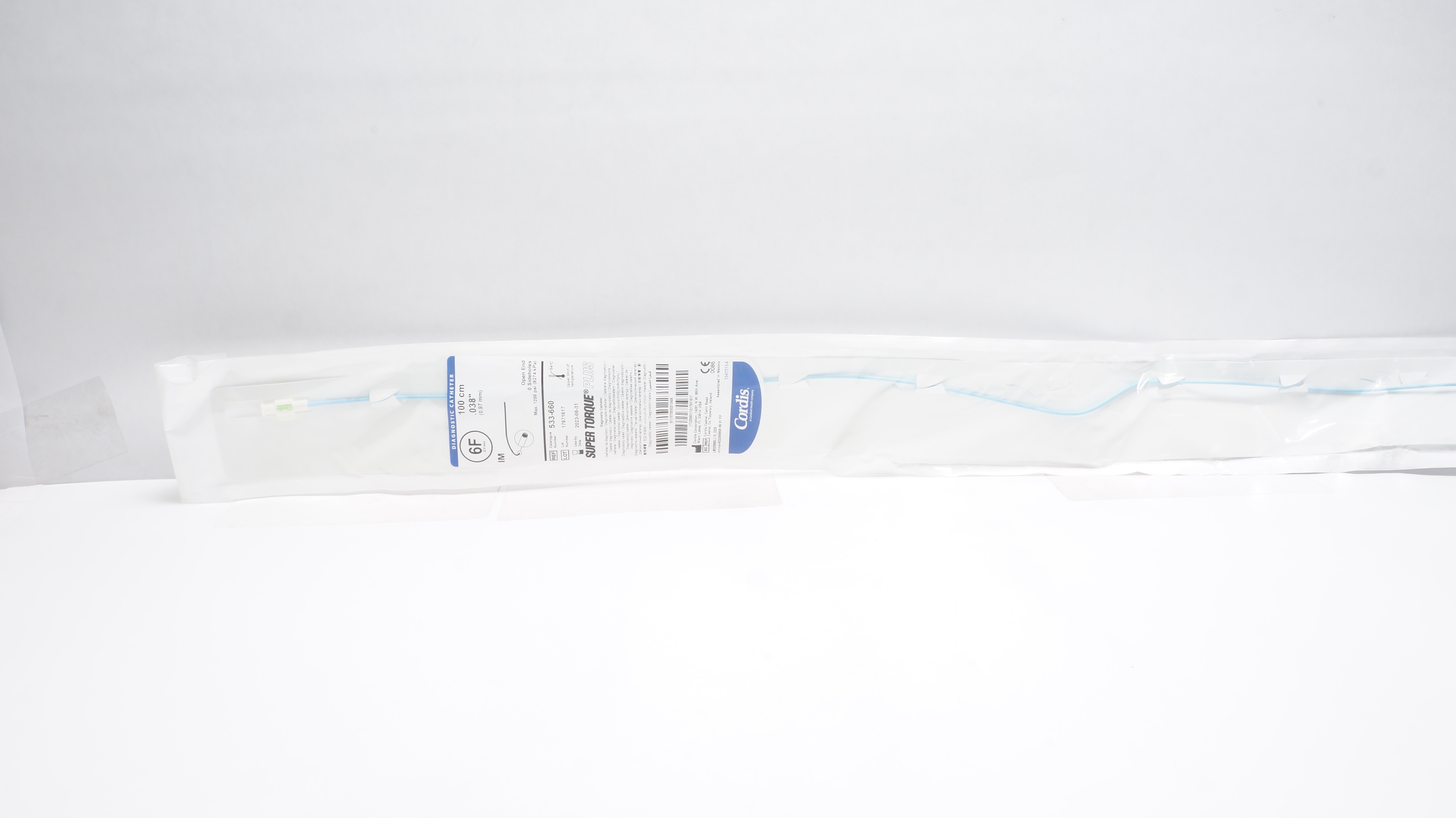Cordis 533-660 Super Torque Plus Diagnostic Cath. IM 6F x 100cm x 0.038inch (x)