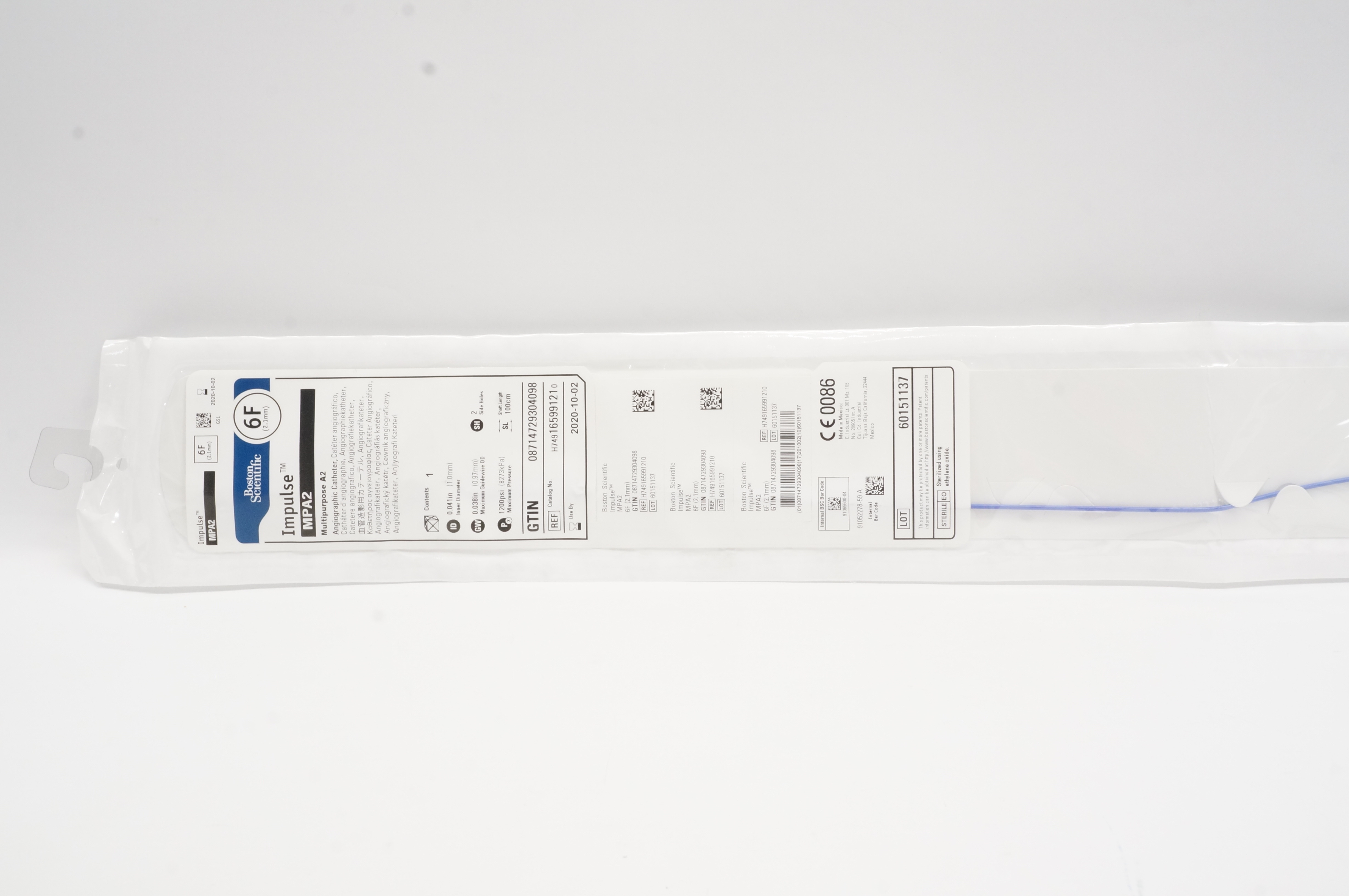 Boston Scientific 16599121 Multipurpose A2 Angiographic Cath. 6F (x)