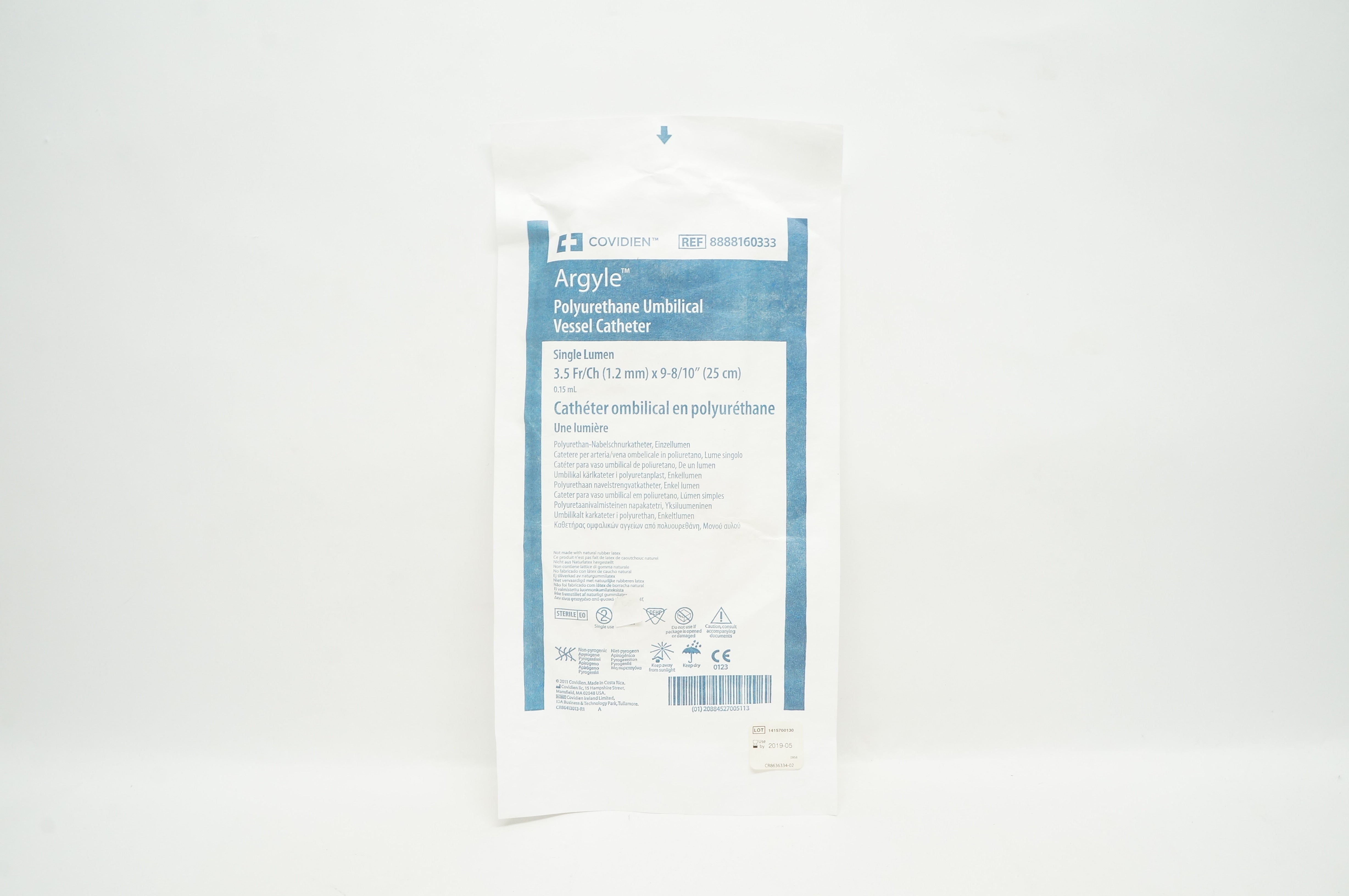 Covidien 8888160333 Argyle Umbilical Vessel Cath. 3.5Fr/Ch x 15inch x 0.15mL (x)