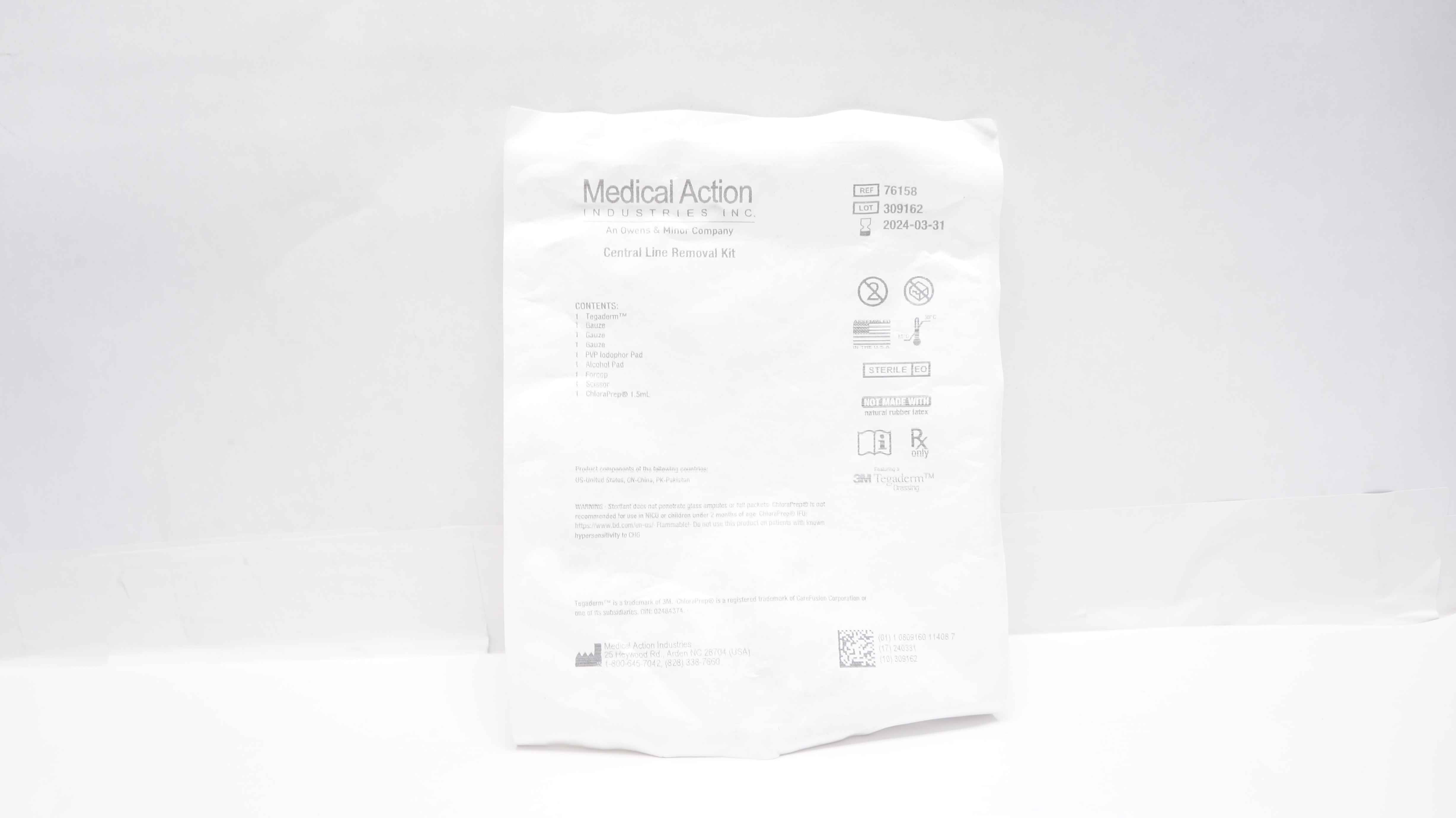 3Medical Action Industries 76158 3M Tegaderm Central Line Removal Kit (x)