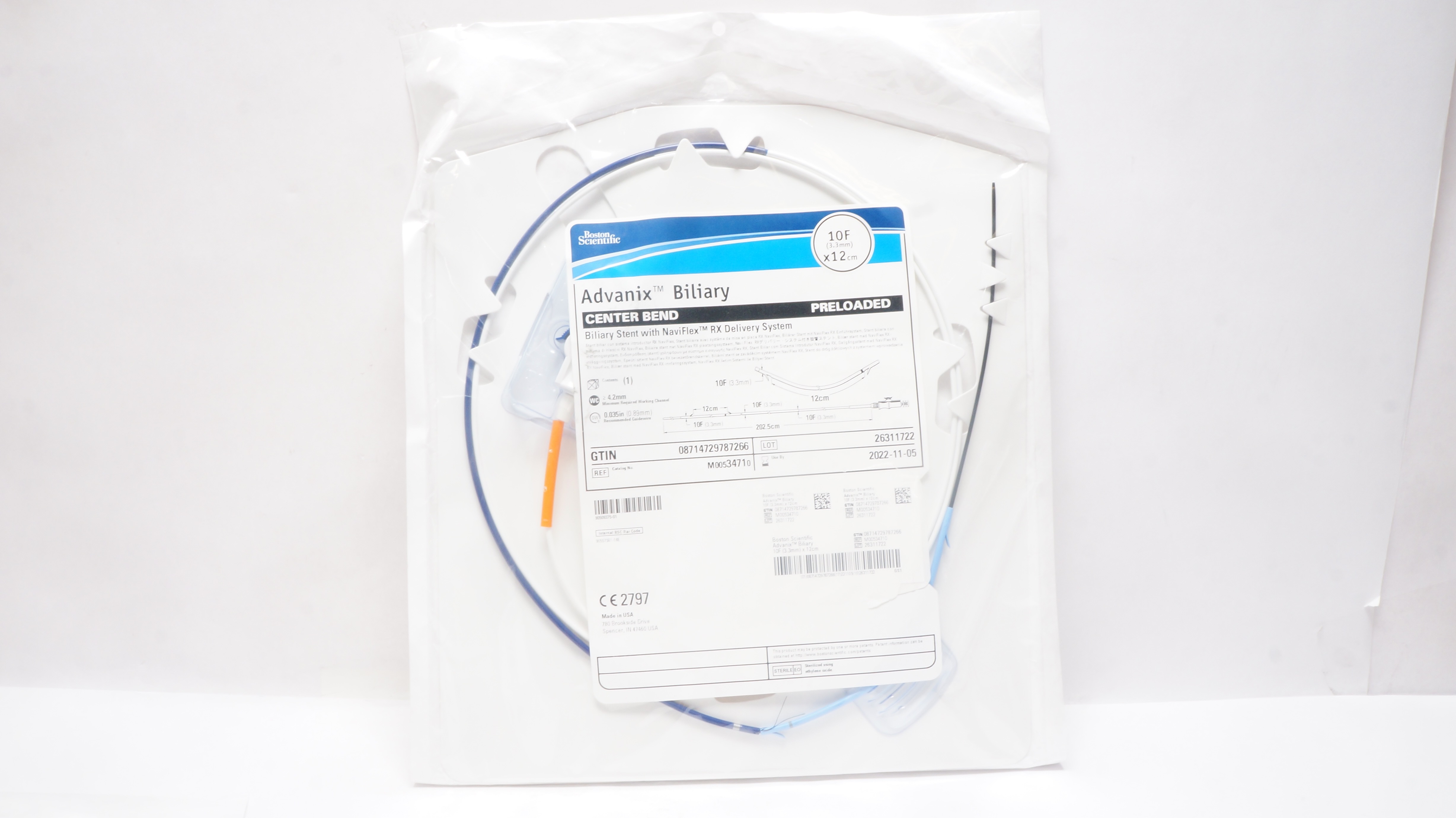 Boston Scientific M00534710 Advanix Biliary Stnt w/Delivery System 10F x 12cm(x)