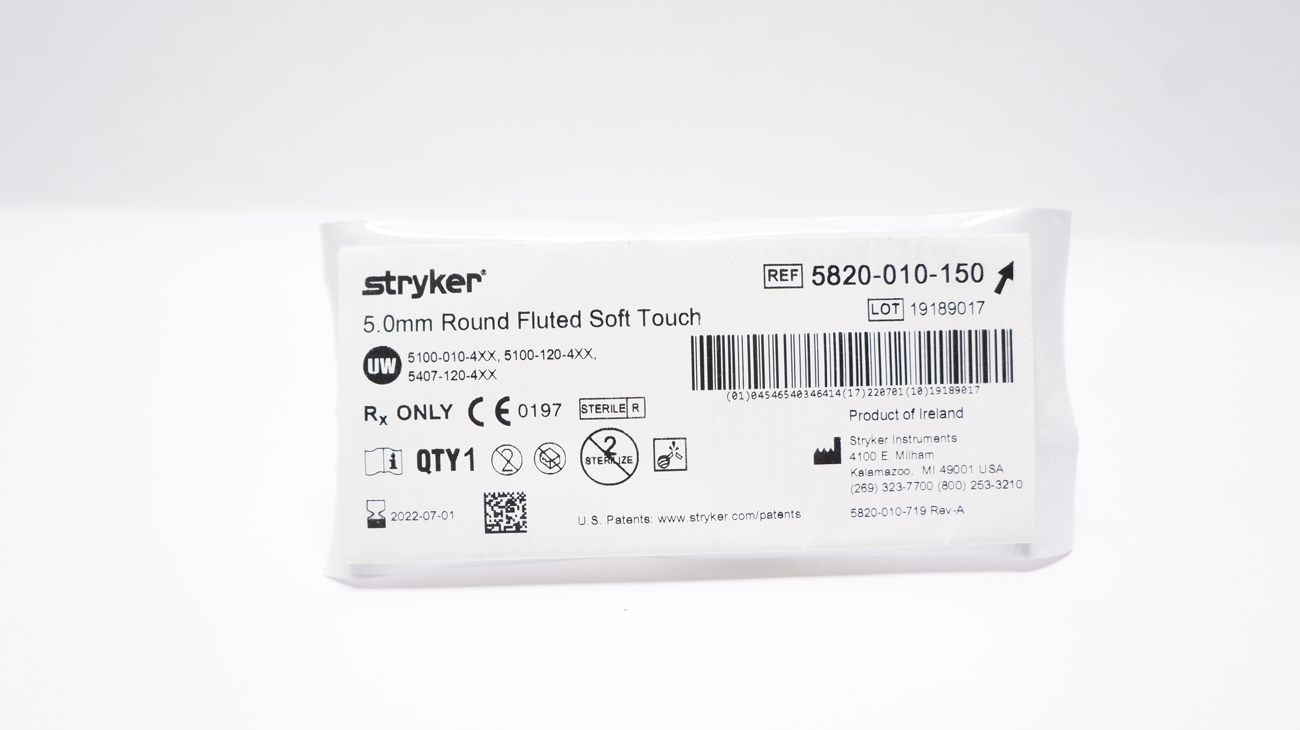 Stryker 5820-010-150 Round Fluted Bur Soft Touch 5.0 mm (x)