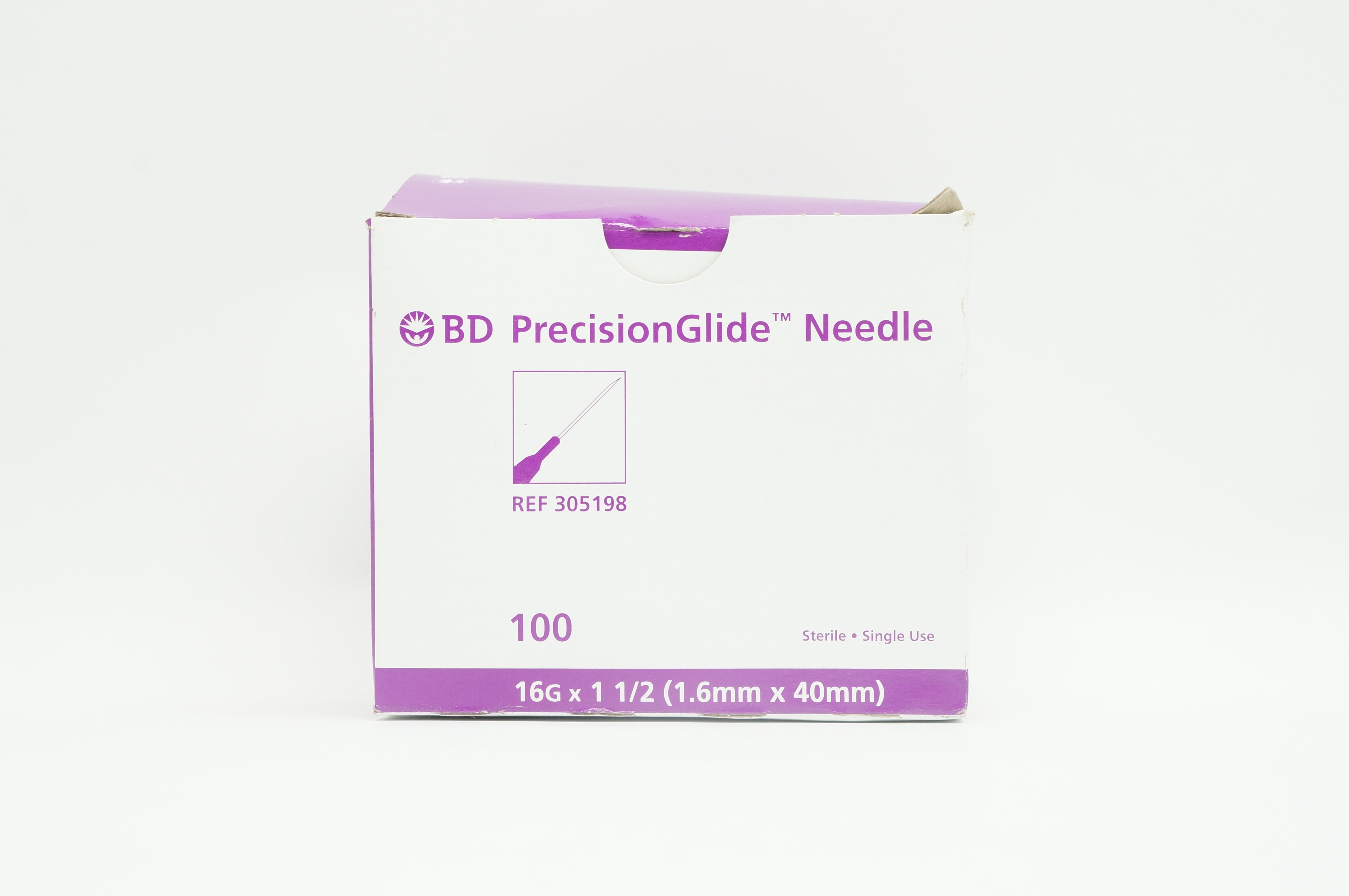 BD 305198 PrecisionGlide Ndle. 16g x 1-1/2 – Box of 100