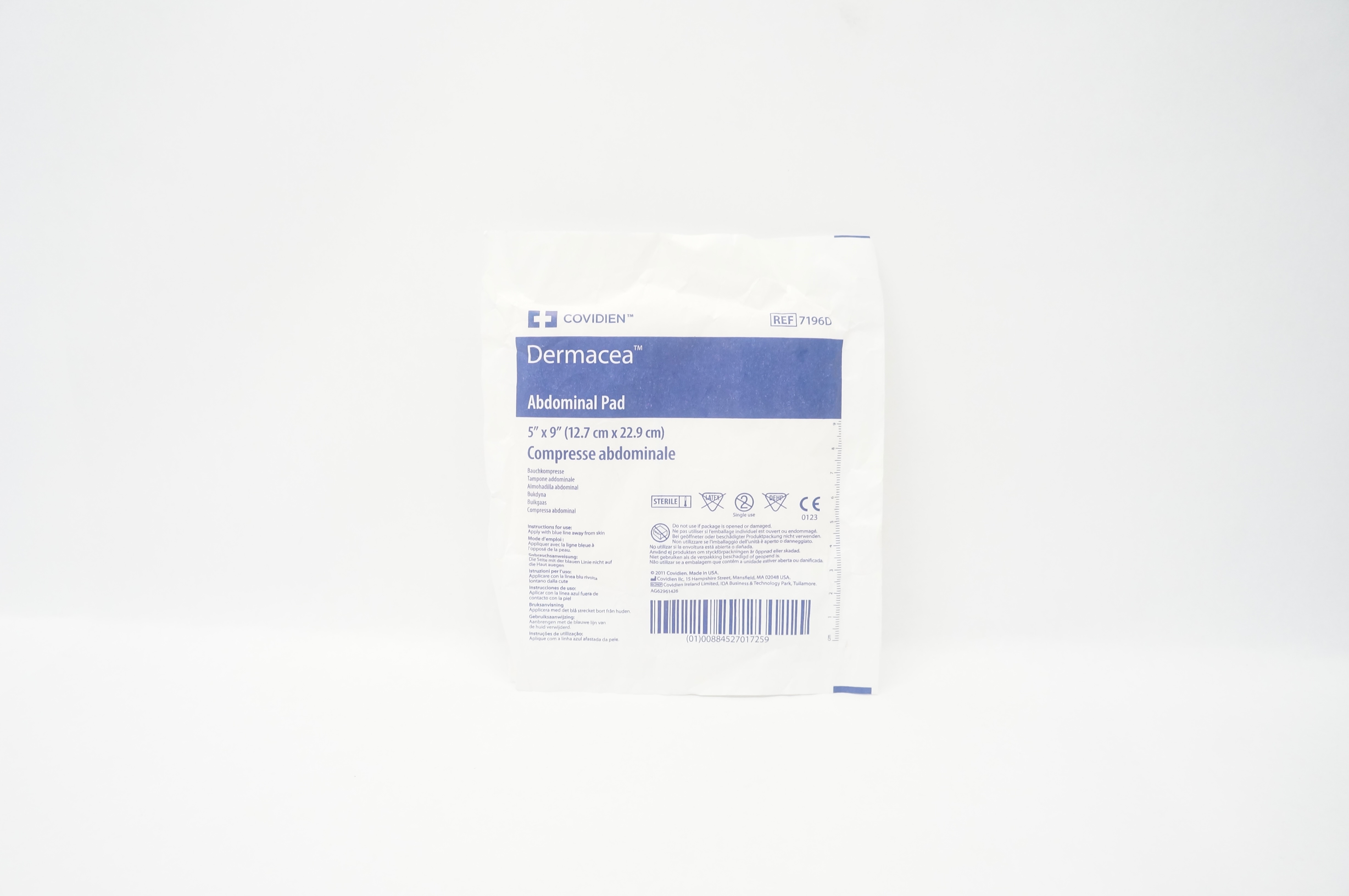 Covidien 7196D Dermacea Abdominal Pad 5 x 9inch
