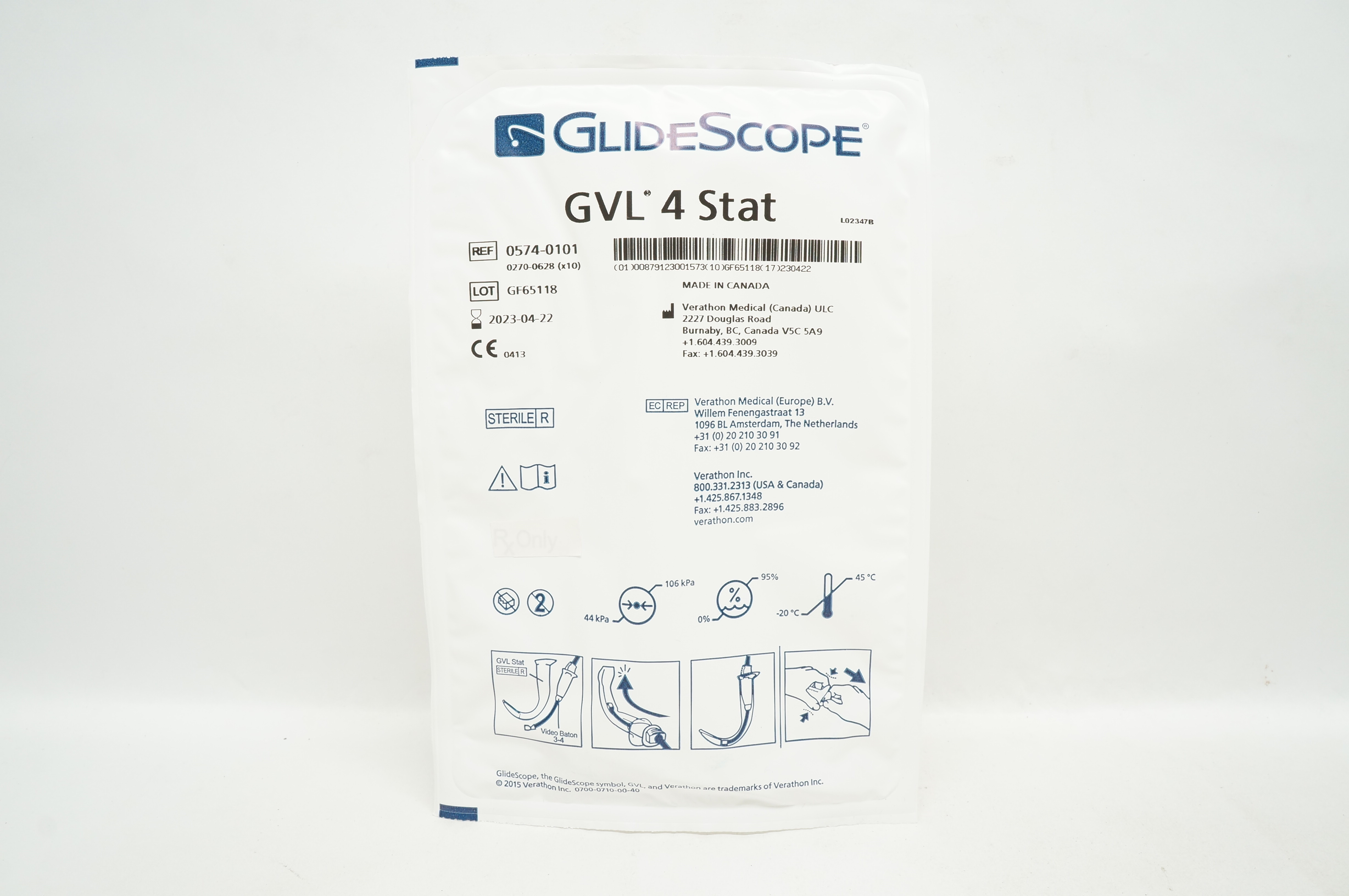 Verathon Medical 0574-0101 GlideScope GVL 4 Stat