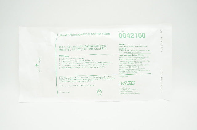 Bard 0042160 Nasogastric Sump Tube 16Fr x 48 inch
