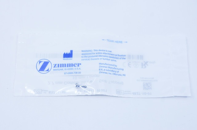 Zimmer 4827-10-01 2.7mm Cortical Screw, Self-Tapping, 10mm Length, Stainless Steel