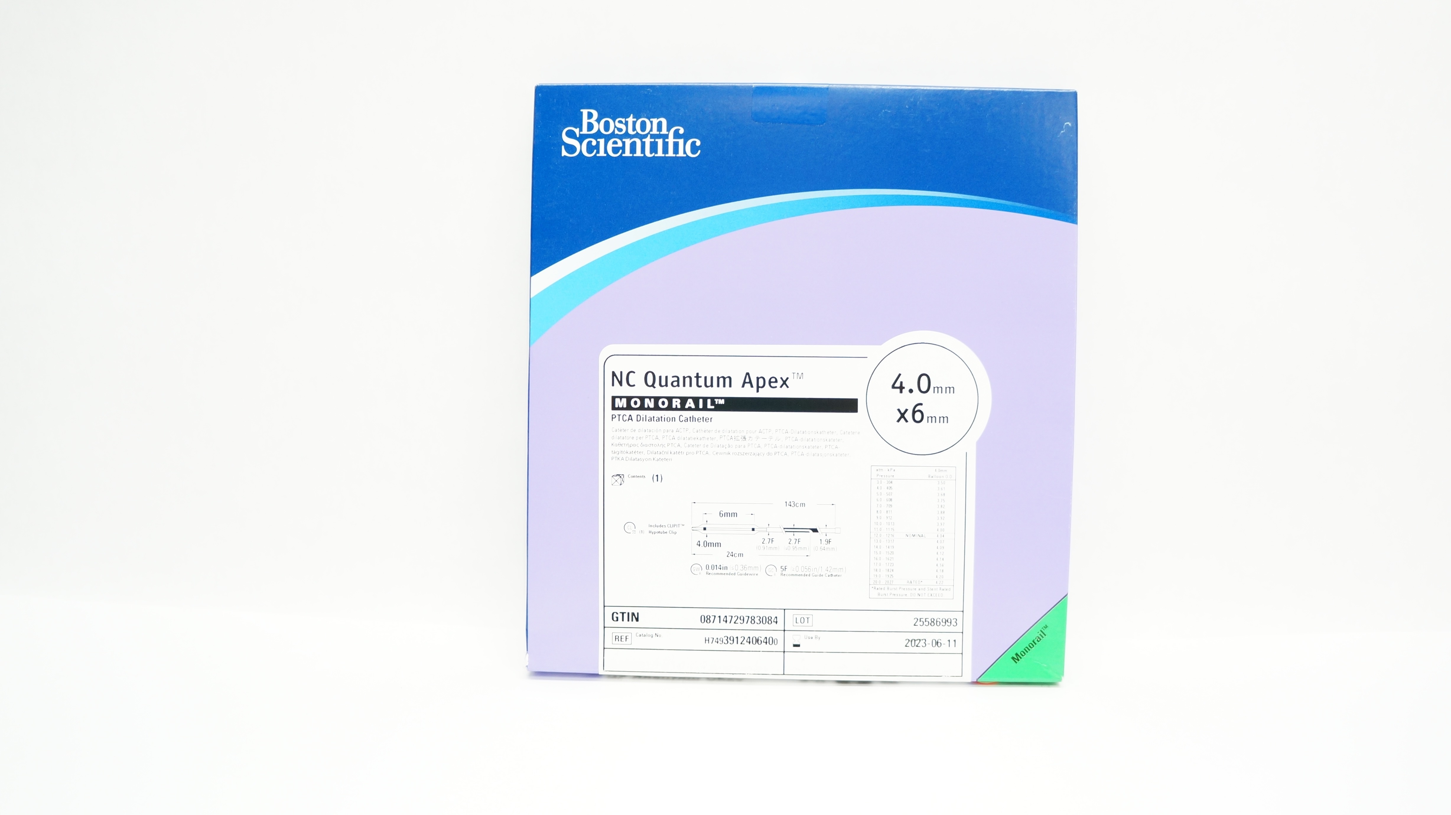 Boston Scientific H7493912406400 Monorail PTCA Dilatation Cath. 4.0mm x 6mm (x)