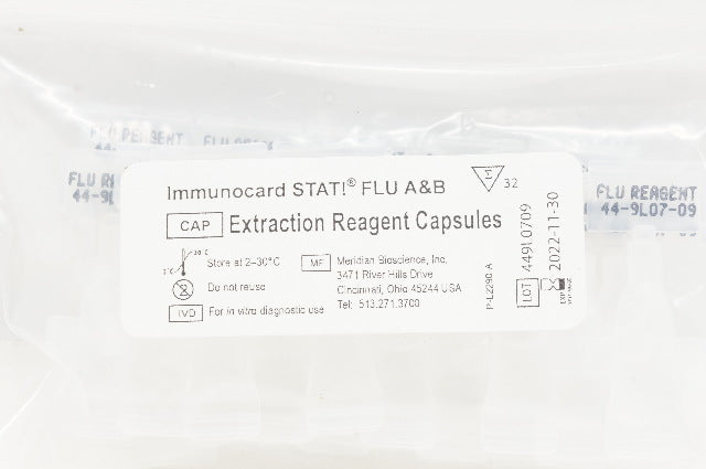 Meridian Immunocard Stat Flu A&B Extraction Reagent Capsules - Pack of 32