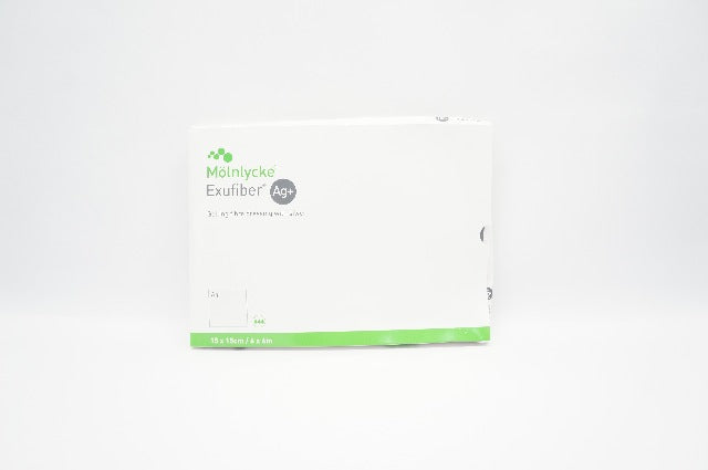 Molnlycke 603423 Exufiber Ag+ Gelling Fibre Dressing 6 x 6 inch - Box of 10
