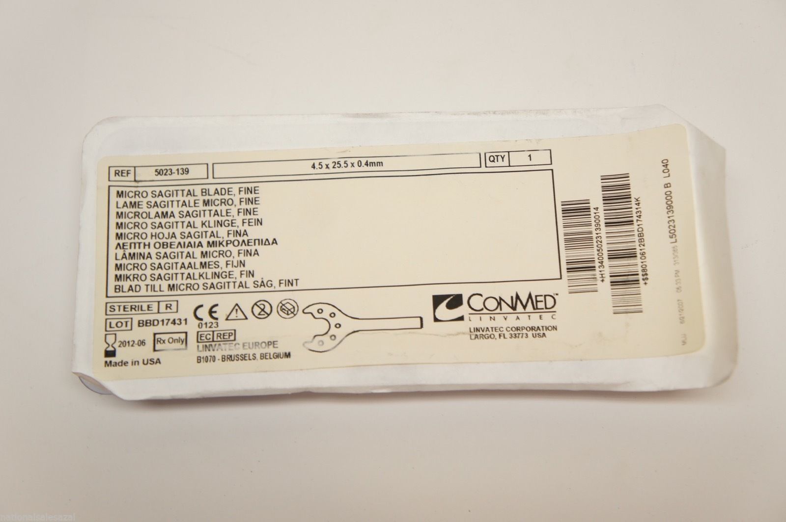 5023-139 ~ ConMed Micro Sagitta Blade Fine4.5 x 25.5 x 0.4mm (x)