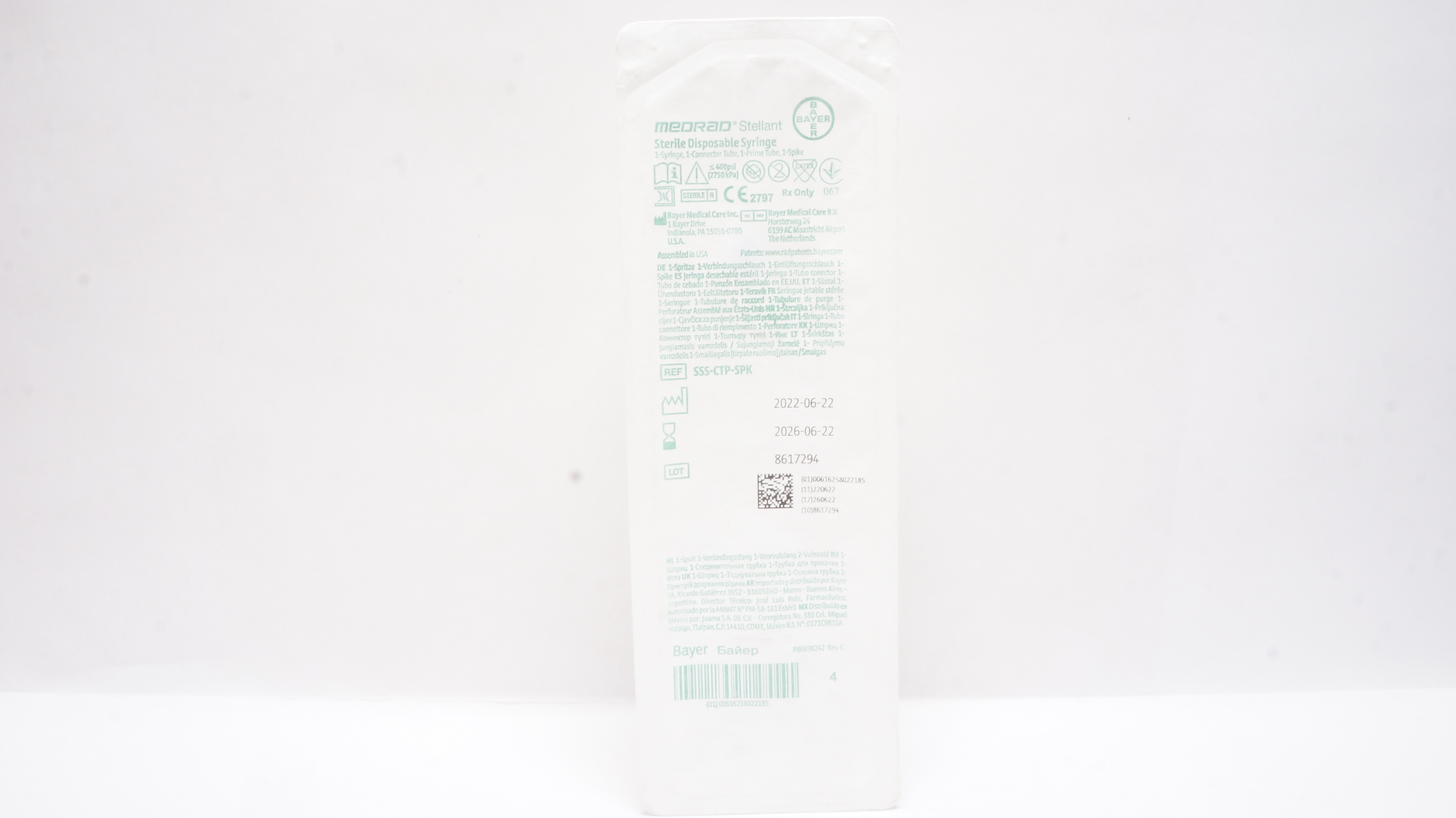 Bayer SSS-CTP-SPK Medrad Stellant Sterile Disposable Syringe