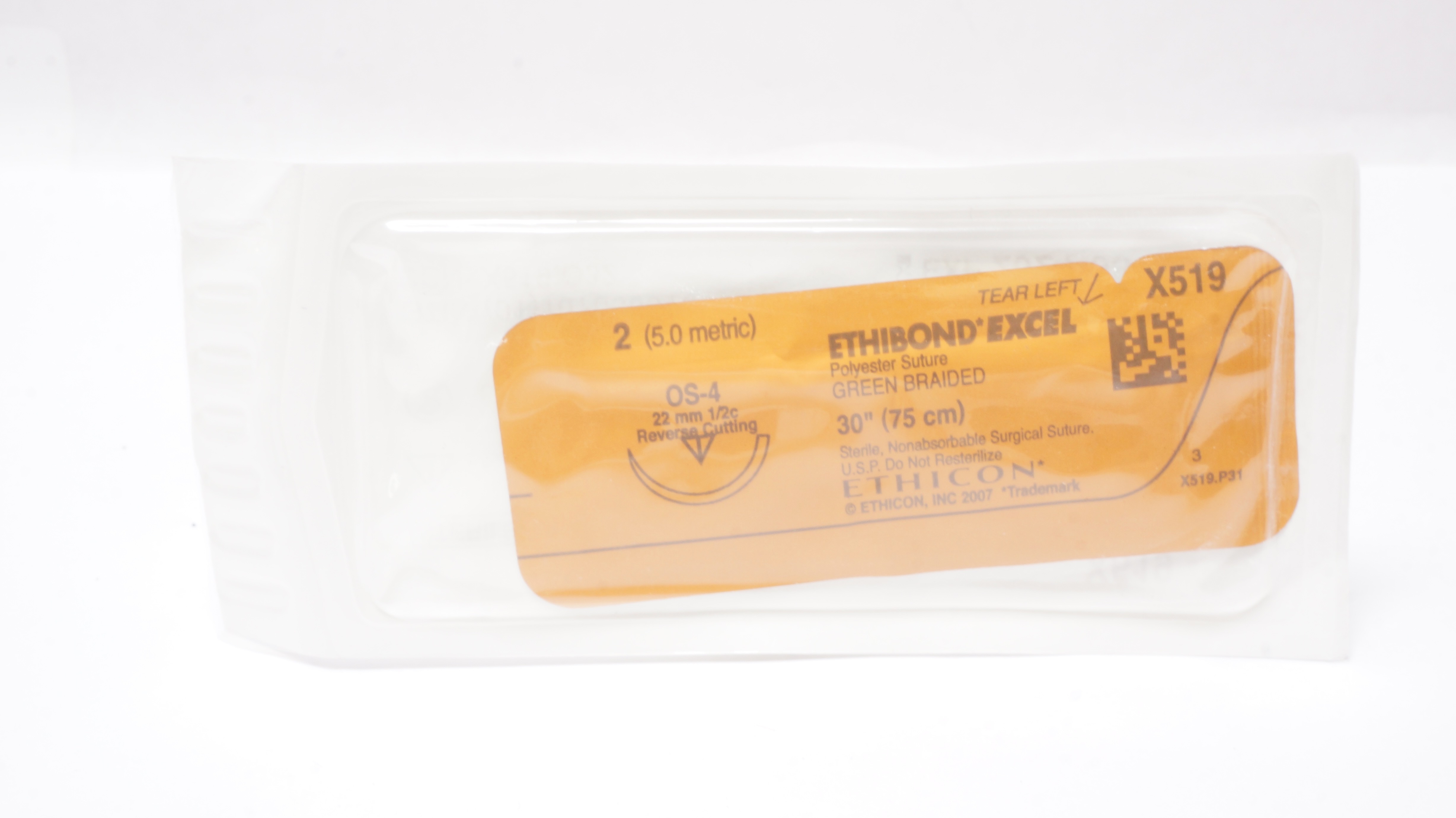 Ethicon X519 2 Ethibond Excel OS-4 22mm 1/2c Reverse Cutting, 30 inch