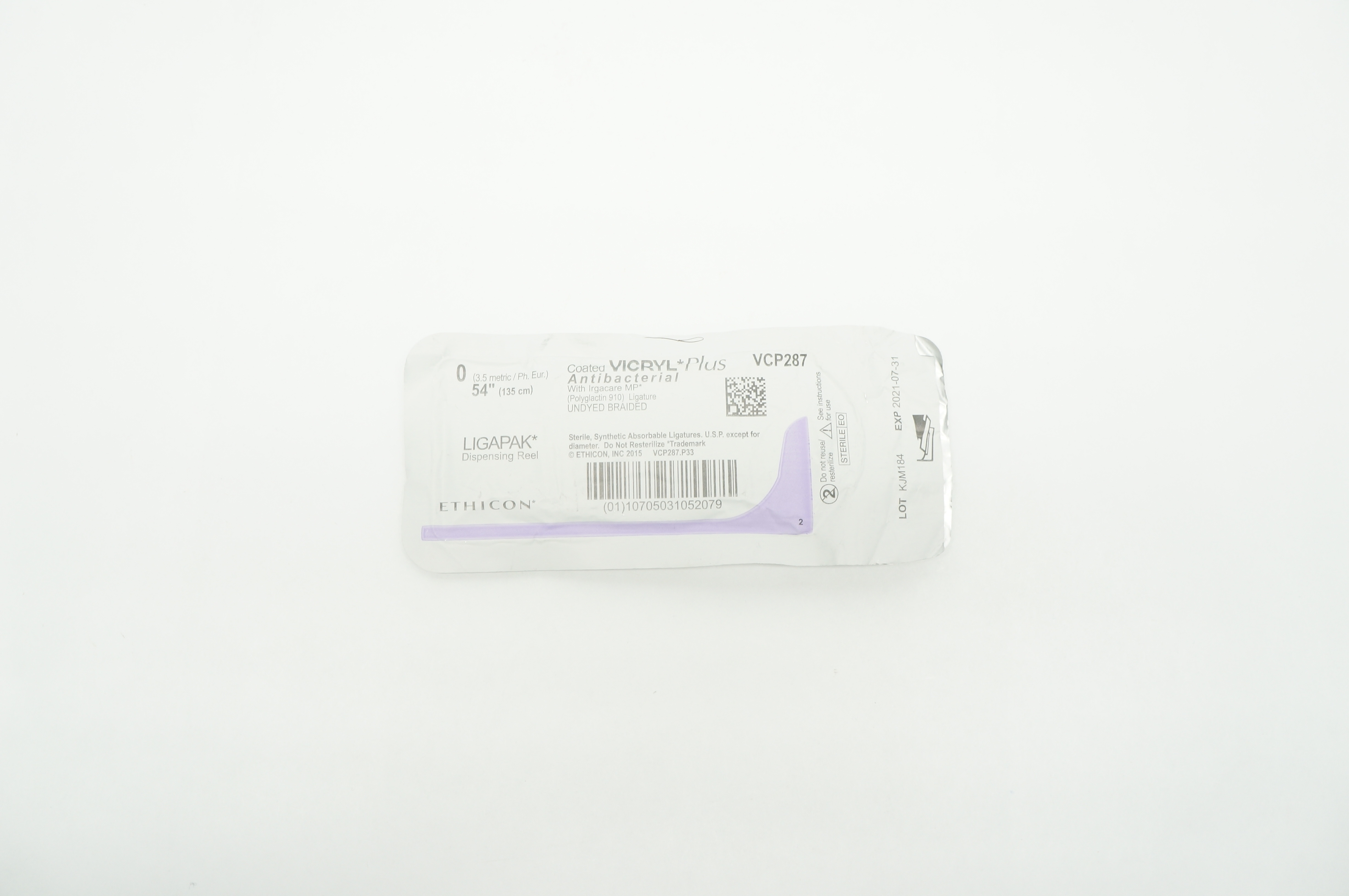 Ethicon VCP287 0 VICRYL PLus LIGAPAK Dispensing Reel 54inch