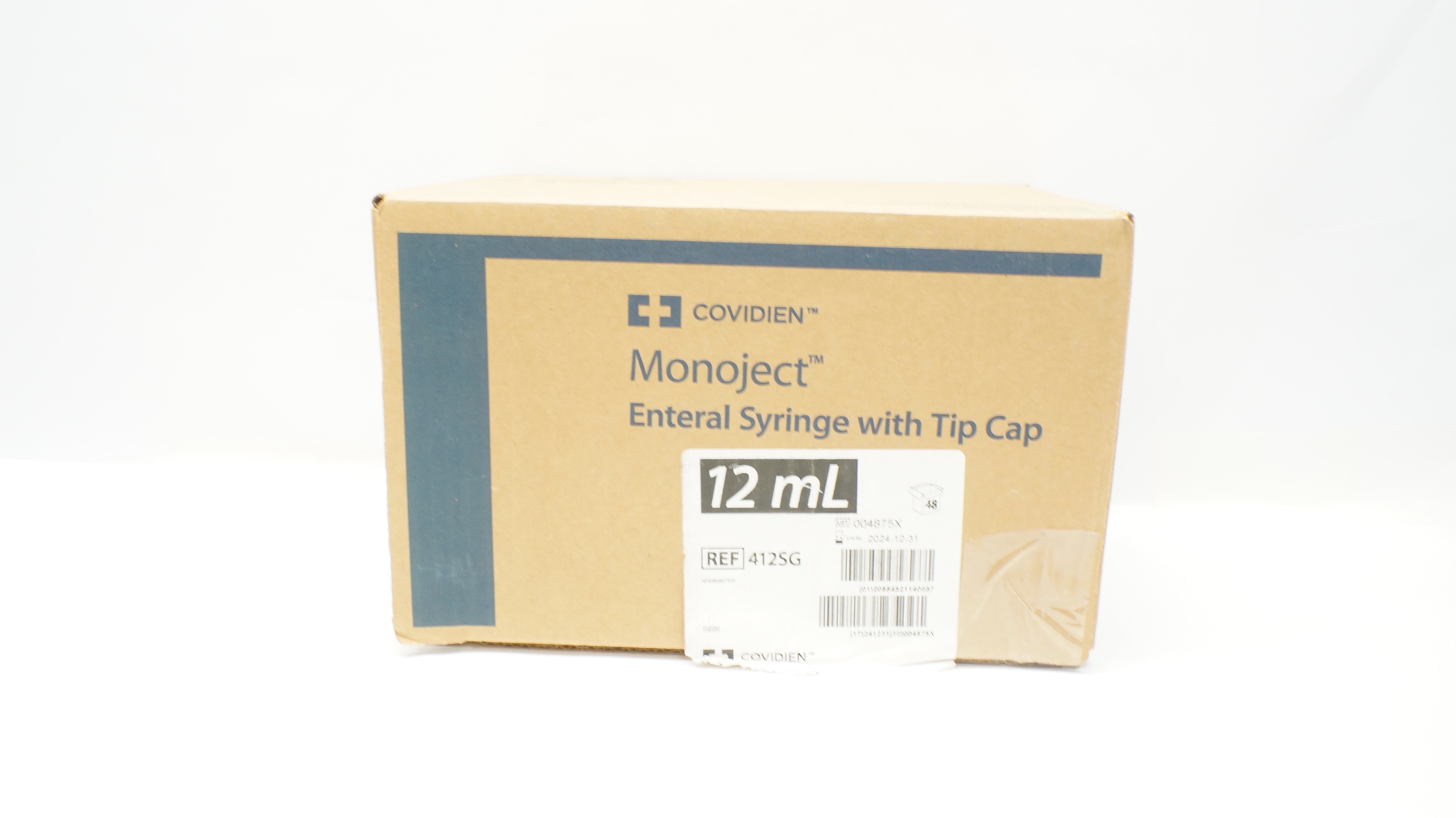 Covidien 412SG Monoject Enteral Syringe W/Tip Cap 12mL (x) - Box of 35