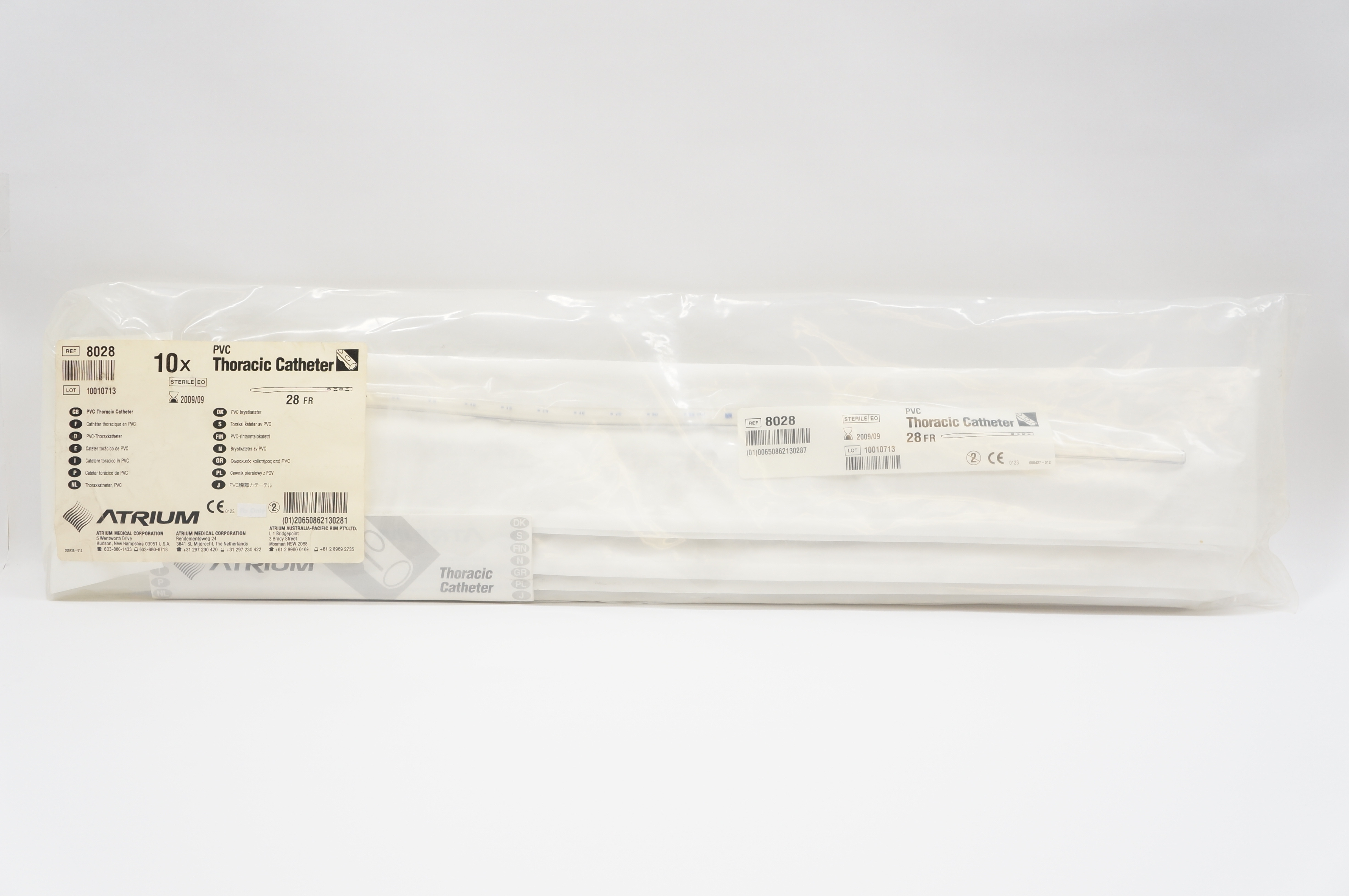 Atrium 8028 PVC Thoracic Cath. Sterile, 28 Fr. (x)