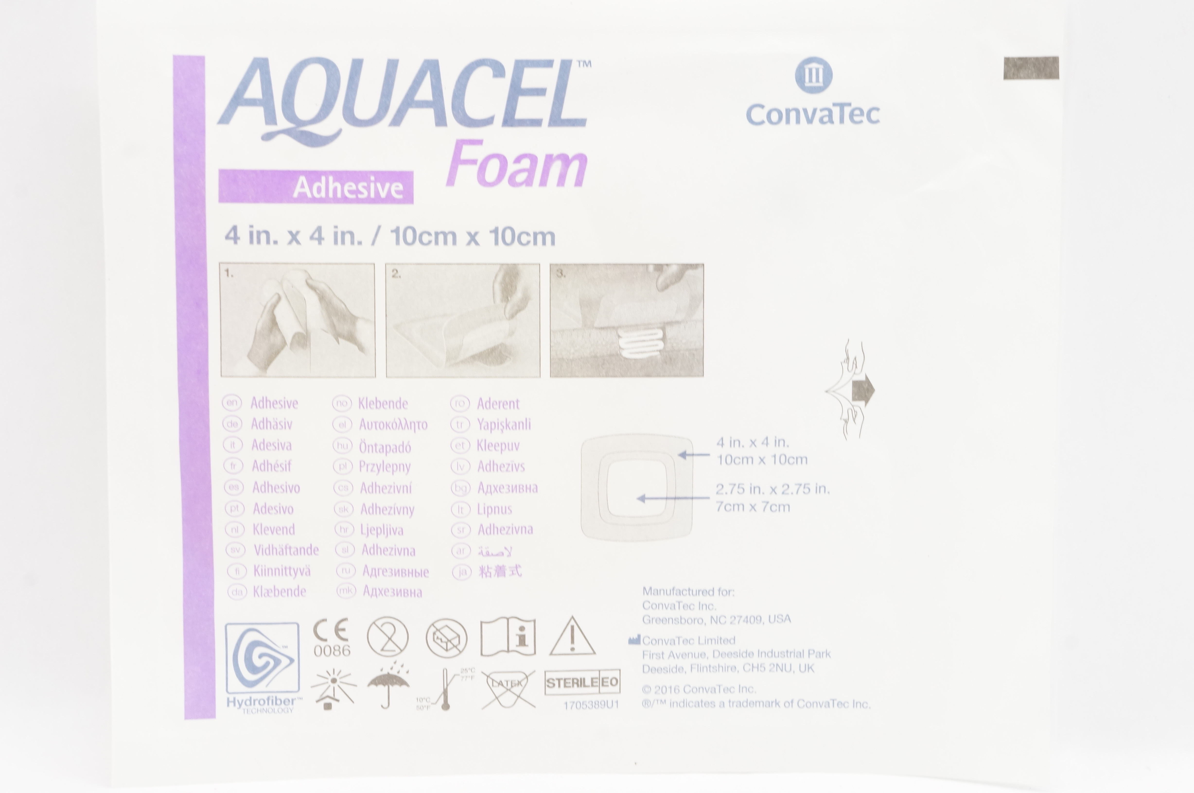 ConvaTec AQUACEL Adhesive Foam 4inch x 4inch (x)