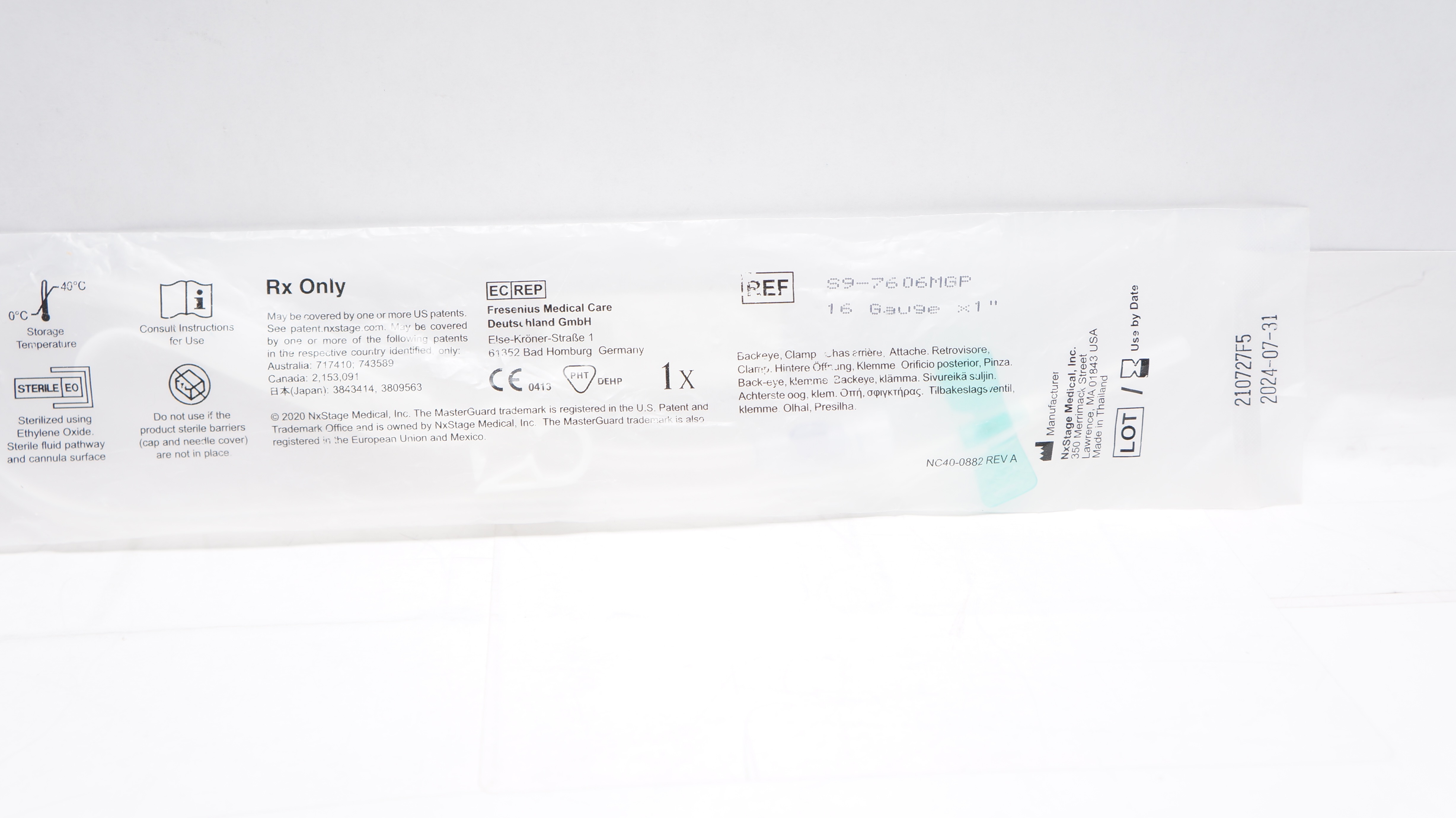 NxStage S9-7606MGP MasterGuard Plus Hemodialysis Fistula Ndle Set 16Ga x 1inch