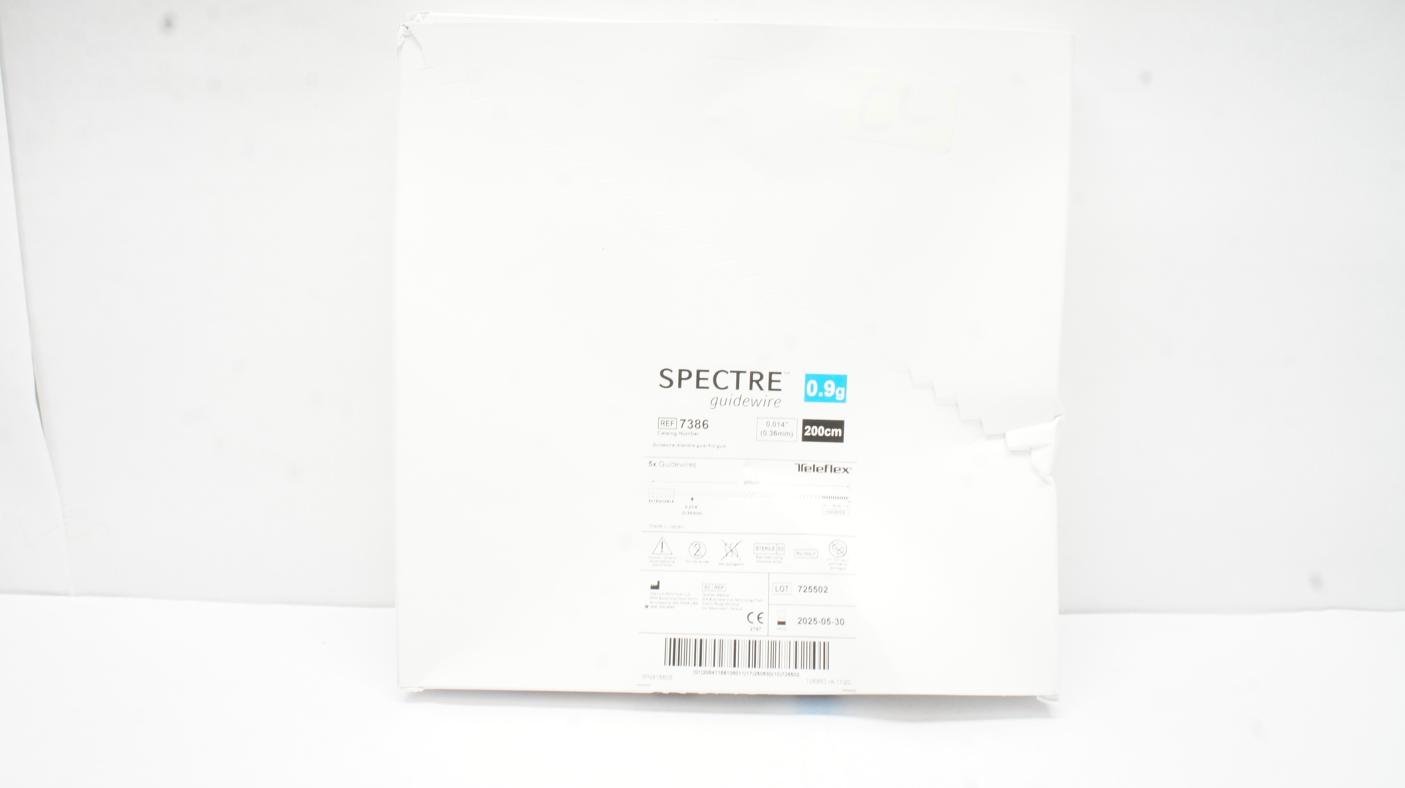 Teleflex 7386 Spectre Guidewire 0.9g 0.014inchx 200cm - Box of 4