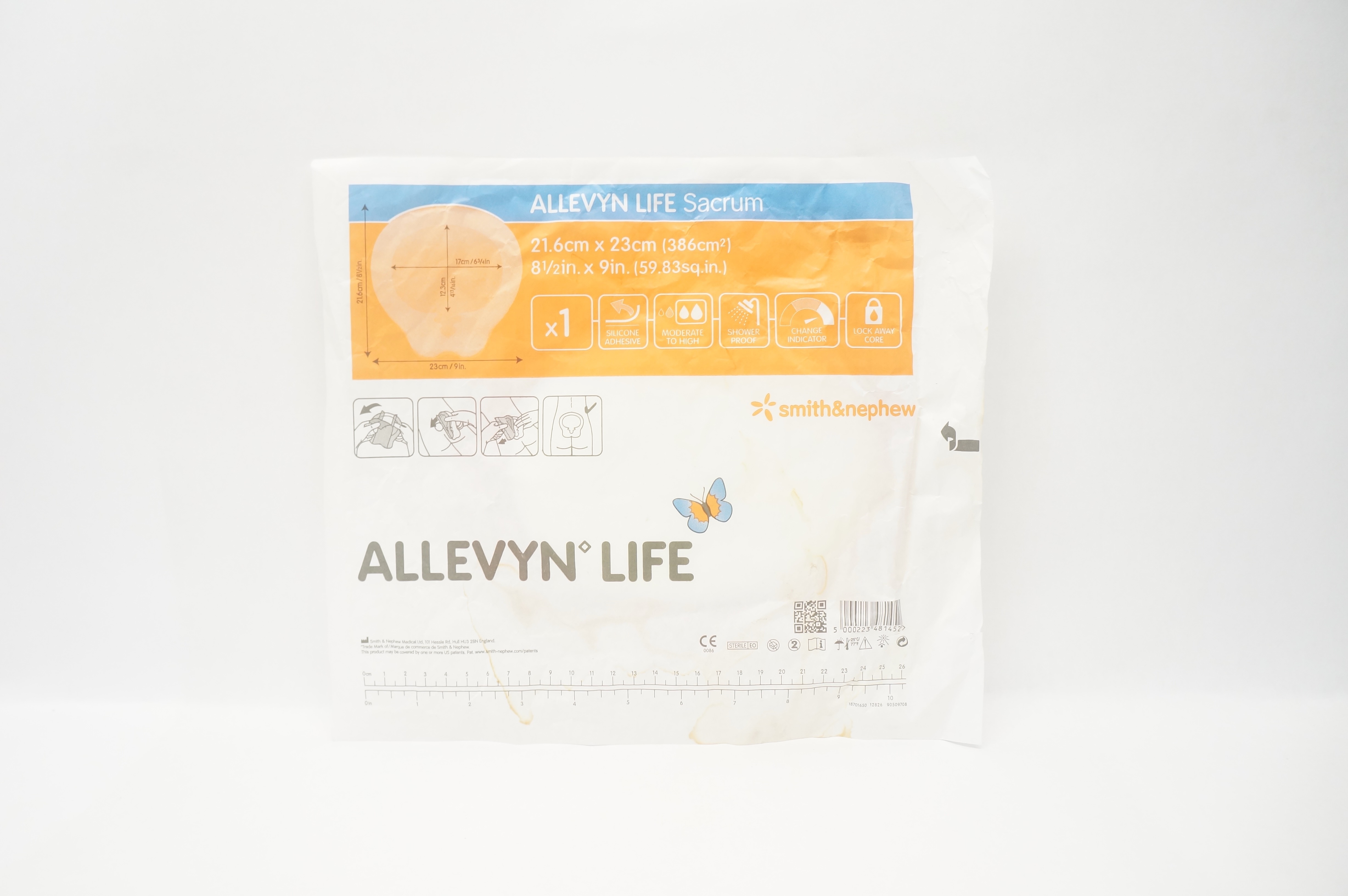 Smith&Nephew 66801307 Allevyn Life Sacrum 8-1/2inch x 9inch