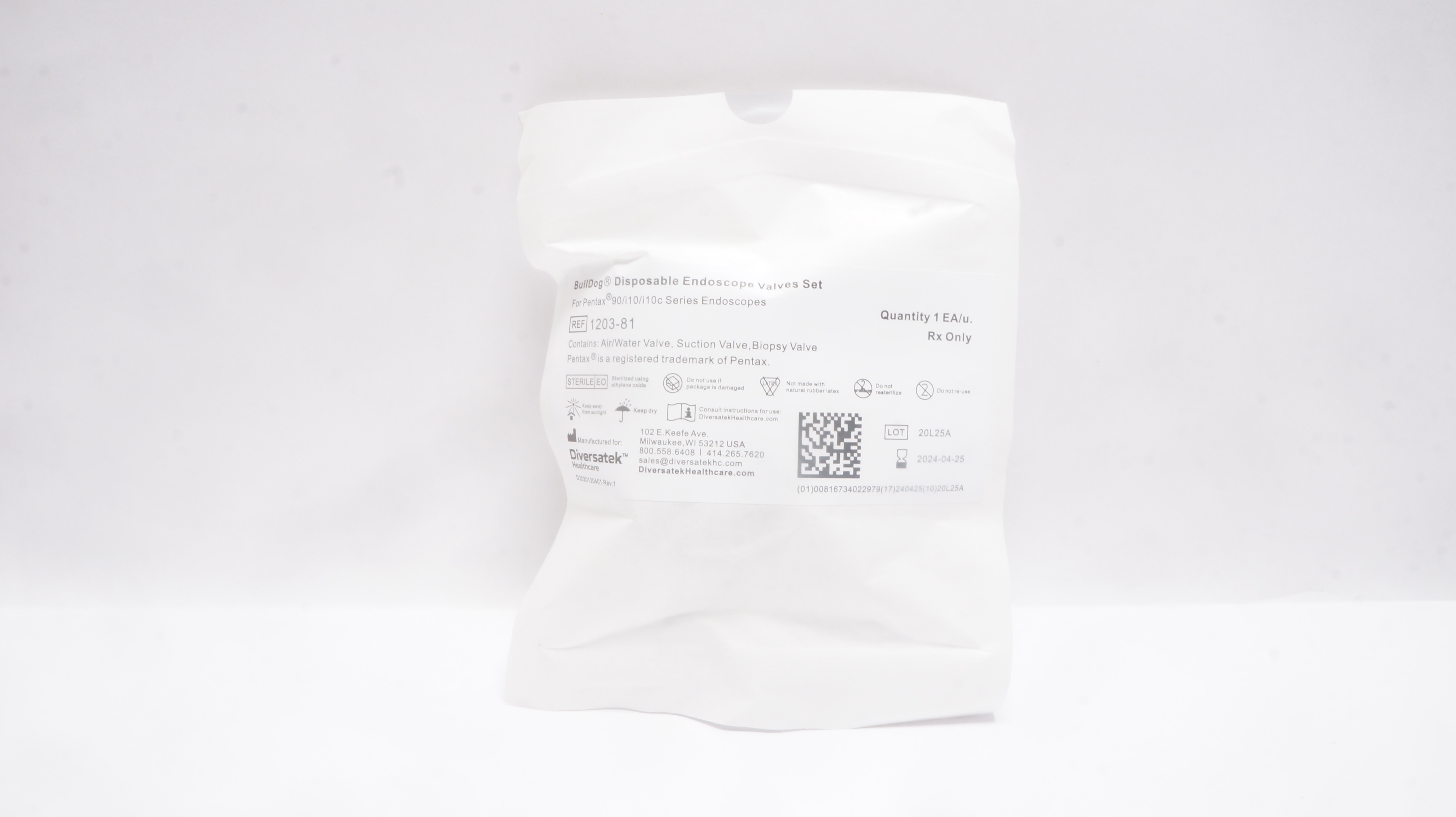 Diversatek 1203-81 BullDog Disposable Endoscope Valves Set