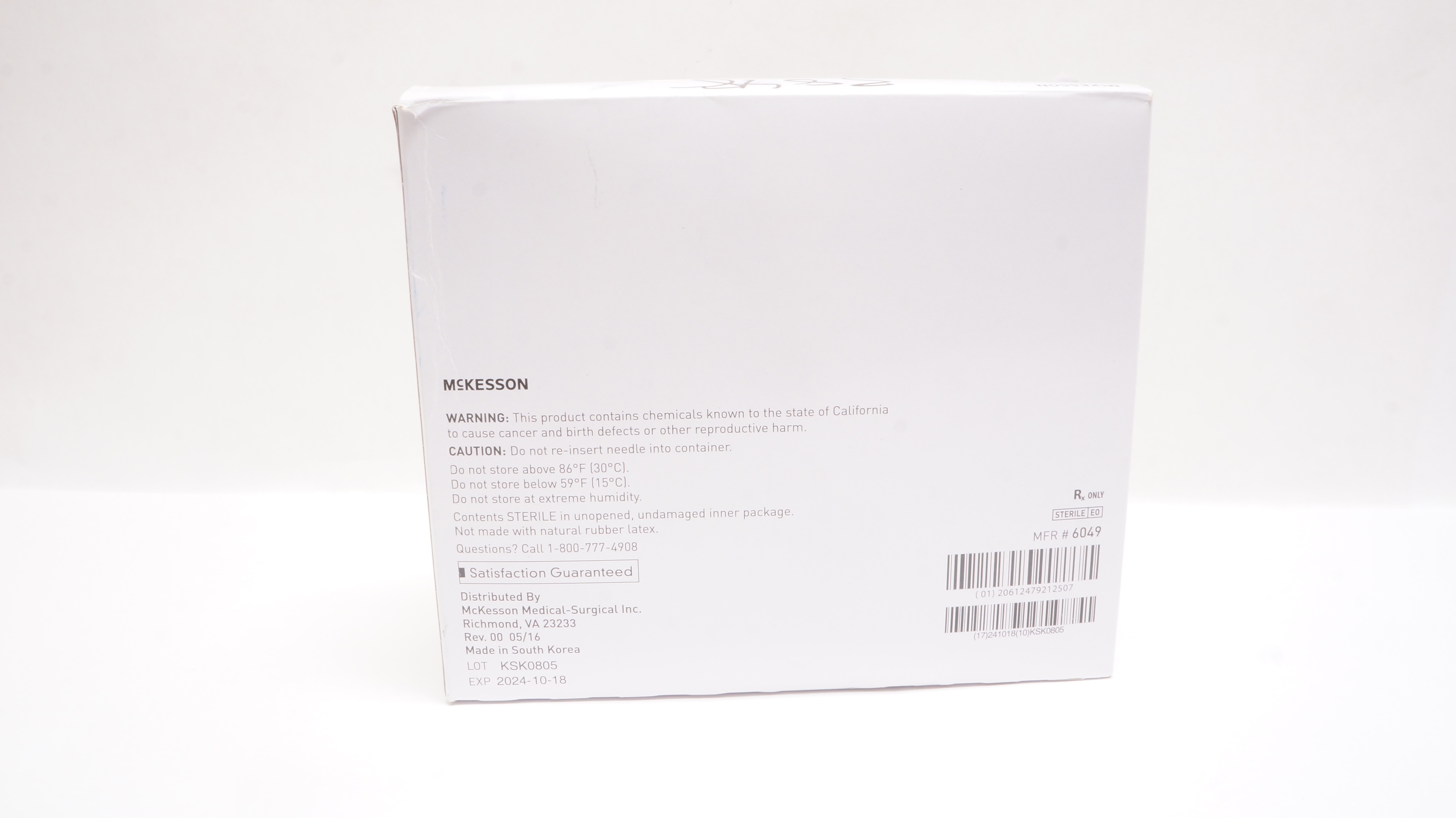 McKesson 6049 IV Cath. Sterile 24G x 0.75inch - Box of 50