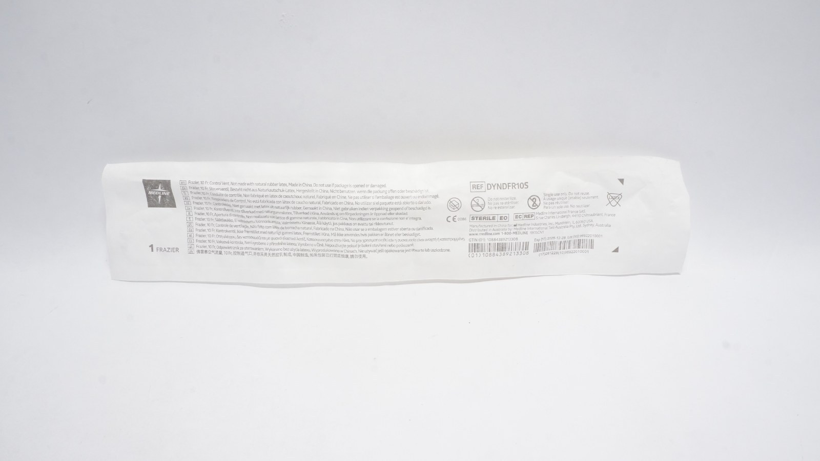 Medline DYNDFR10S Frazier Suction Tube 10 Fr Sterile
