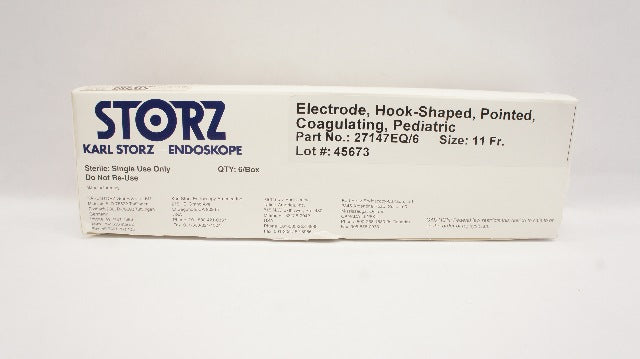 Karl Storz 27147EQ/6 Electrode, Hook-Shaped, Coagulating, Pediatric 11Fr-Box of3