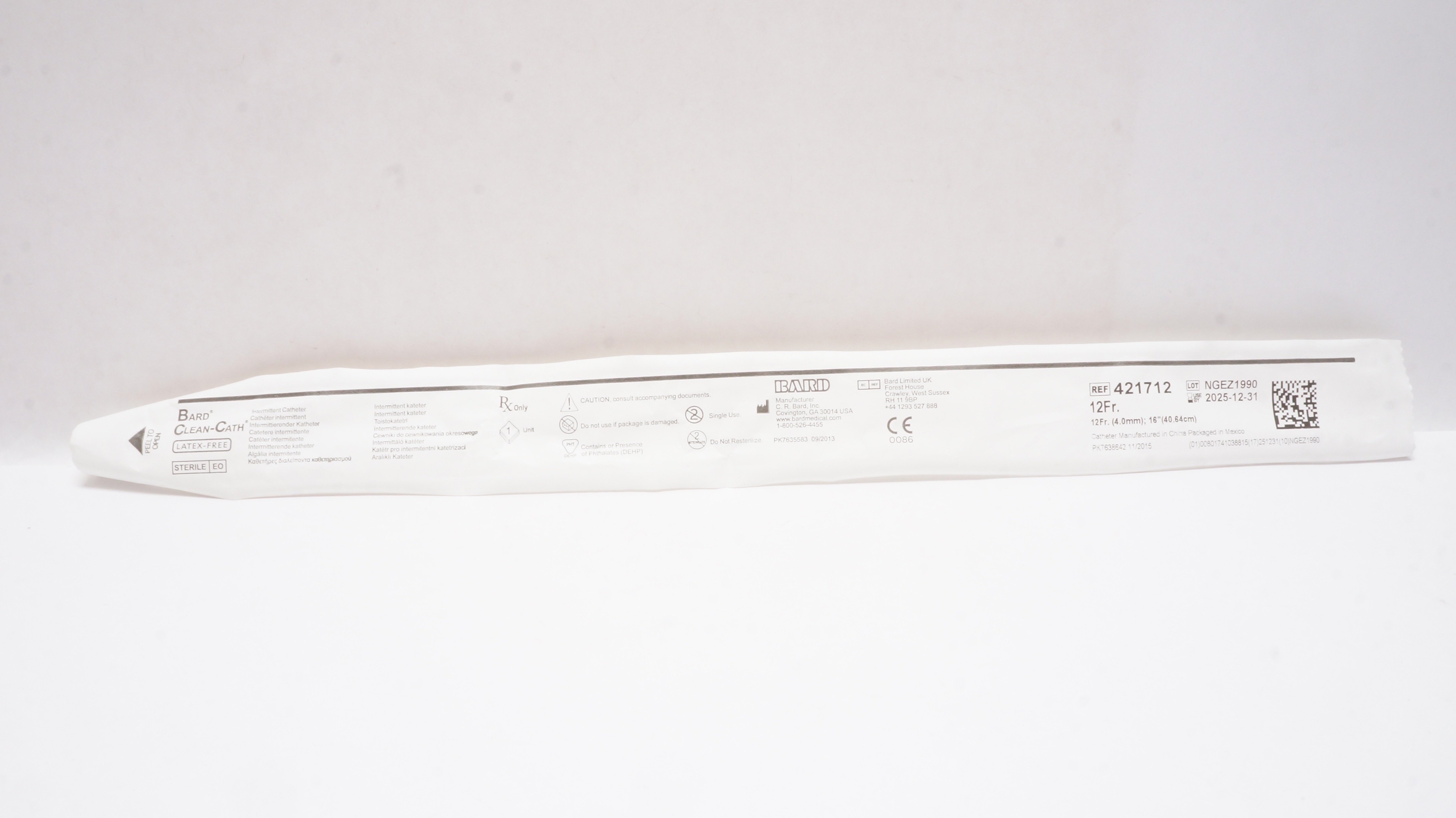 Bard 421712 Clean-Cath Intermittent Cath. 12Fr x 16 inch