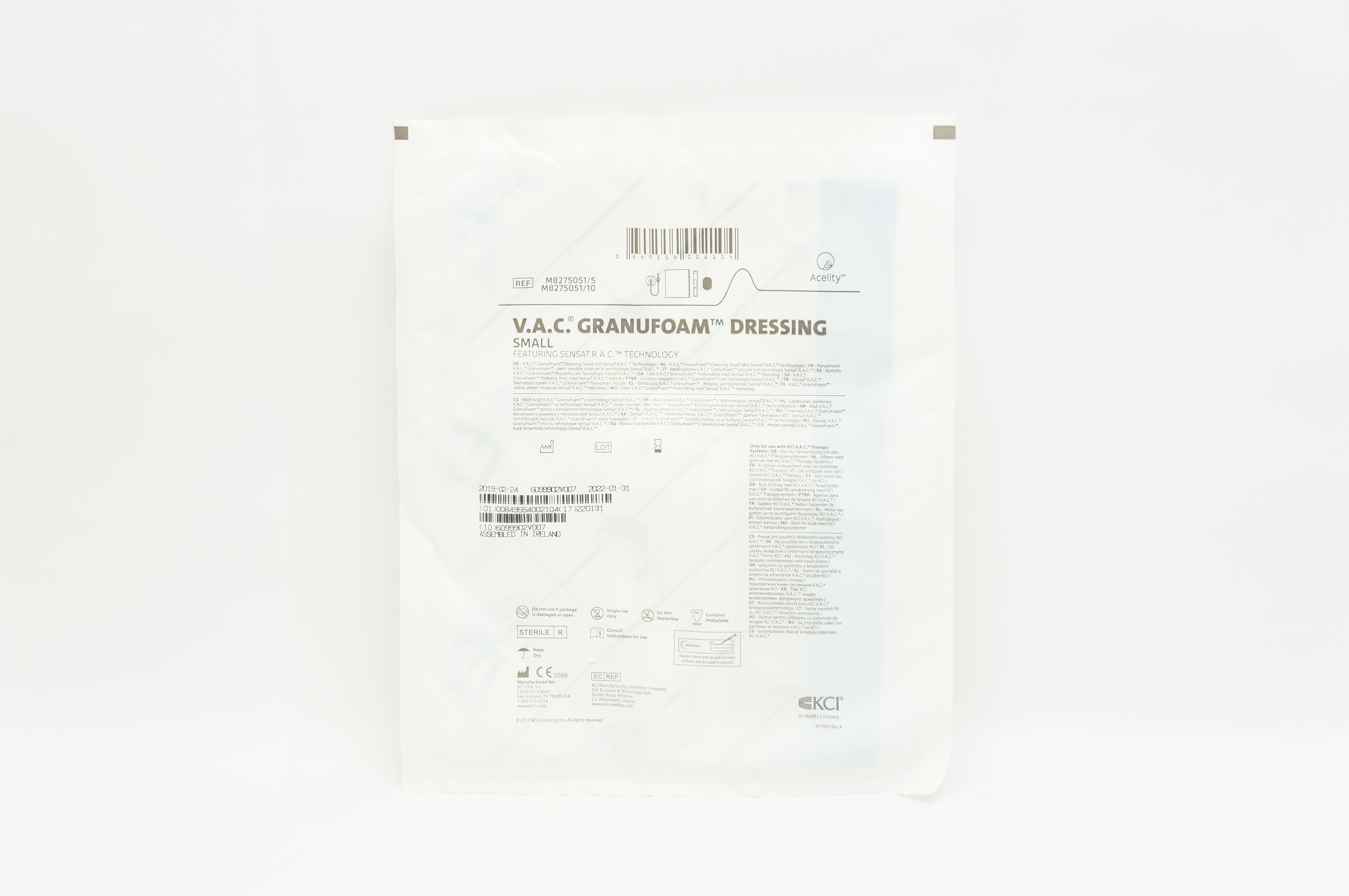 KCI M8275051/5 V.A.C. Granufoam Dressing, Small