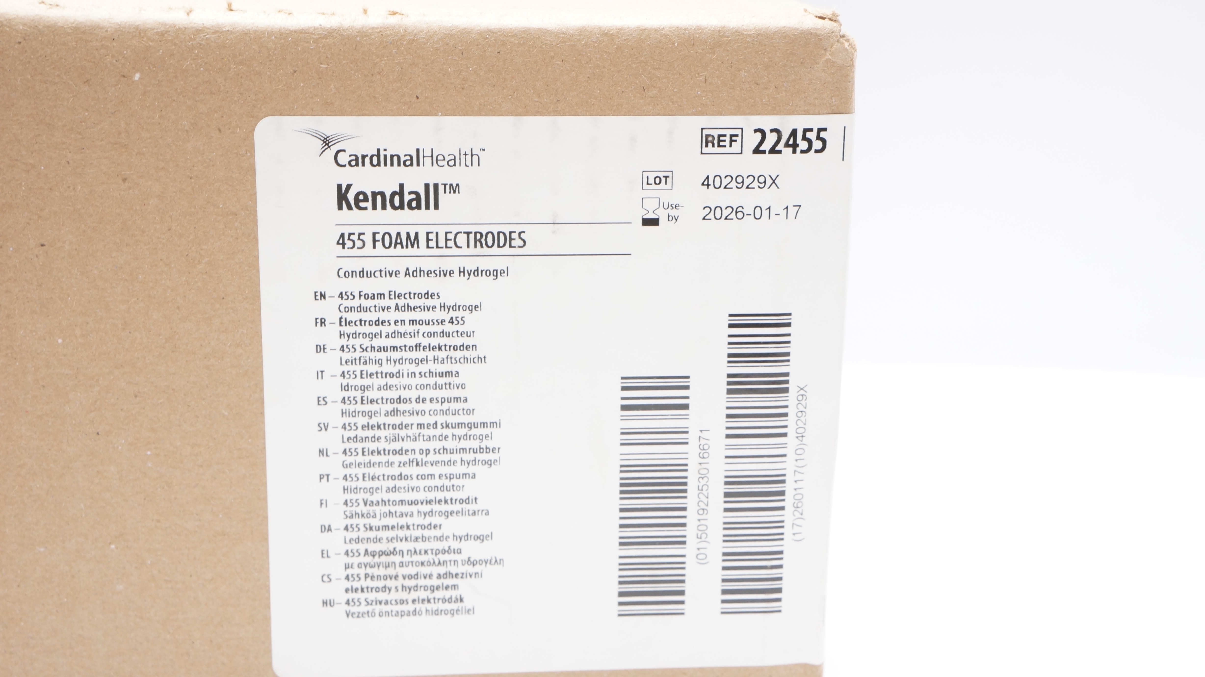 Cardinal Health 22455 Kendall 455 Foam Electrodes - Box of 600