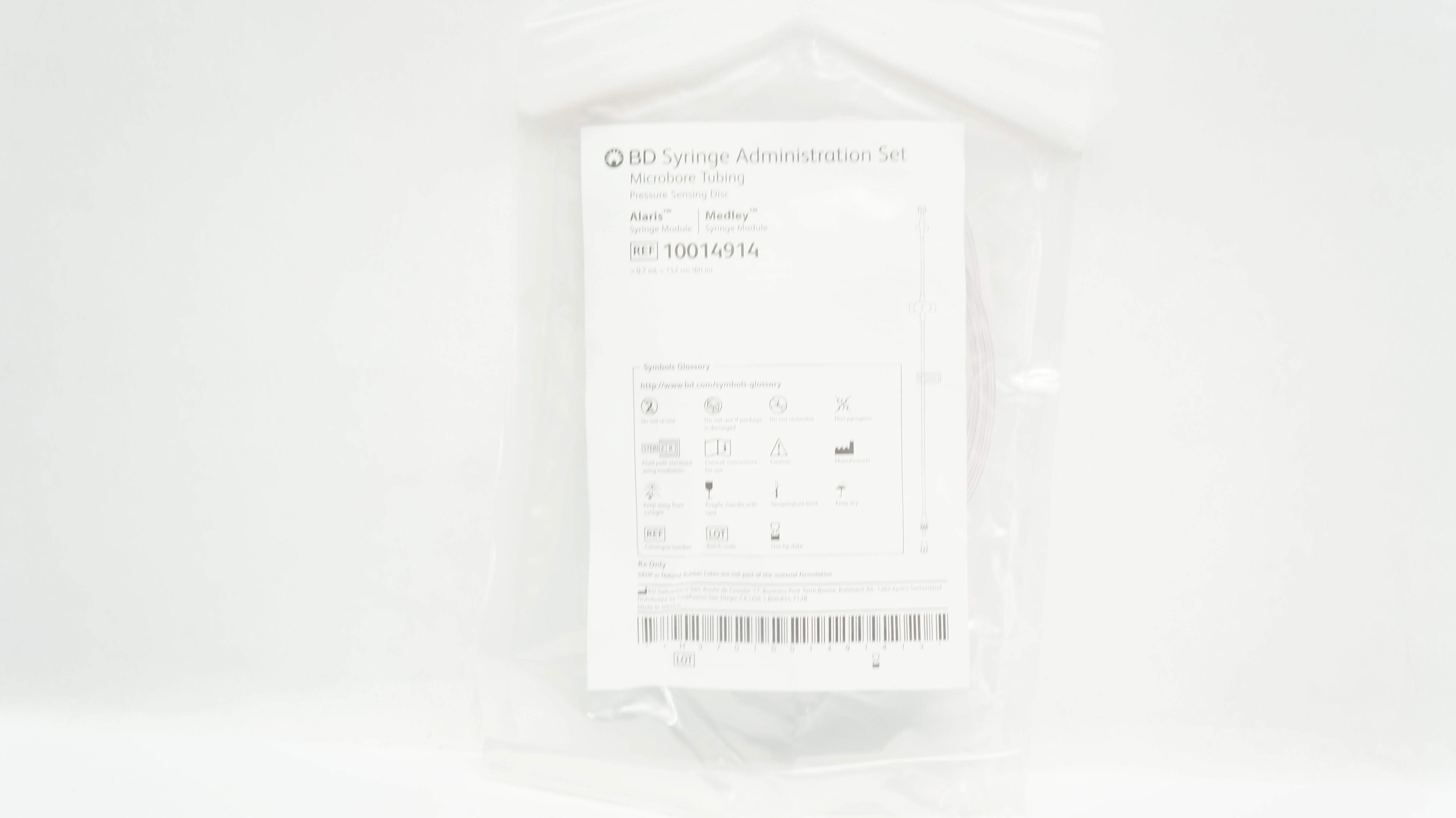 BD 10014914 Syringe Administration Set Microbore Tubing 0.7mL x 60inch