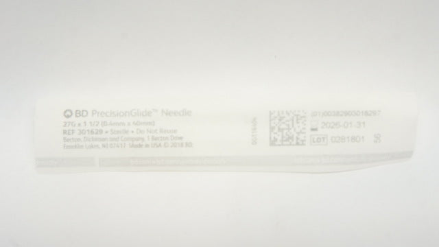 BD 301629 PrecisionGlide Ndle 27G x 1-1/2