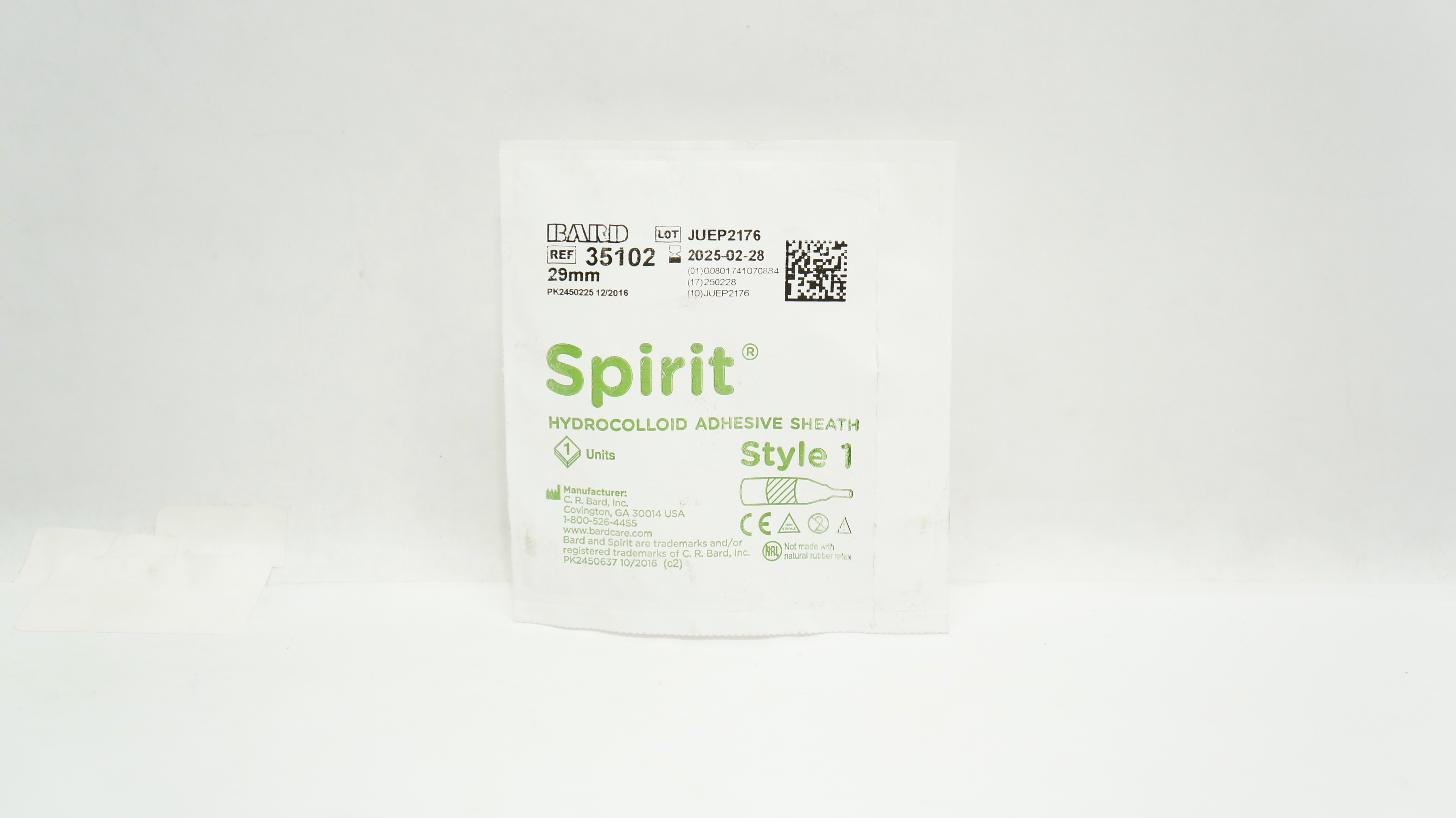 Bard 35102 Spirit Hydrocolloid Adhesive Sheath, 29mm