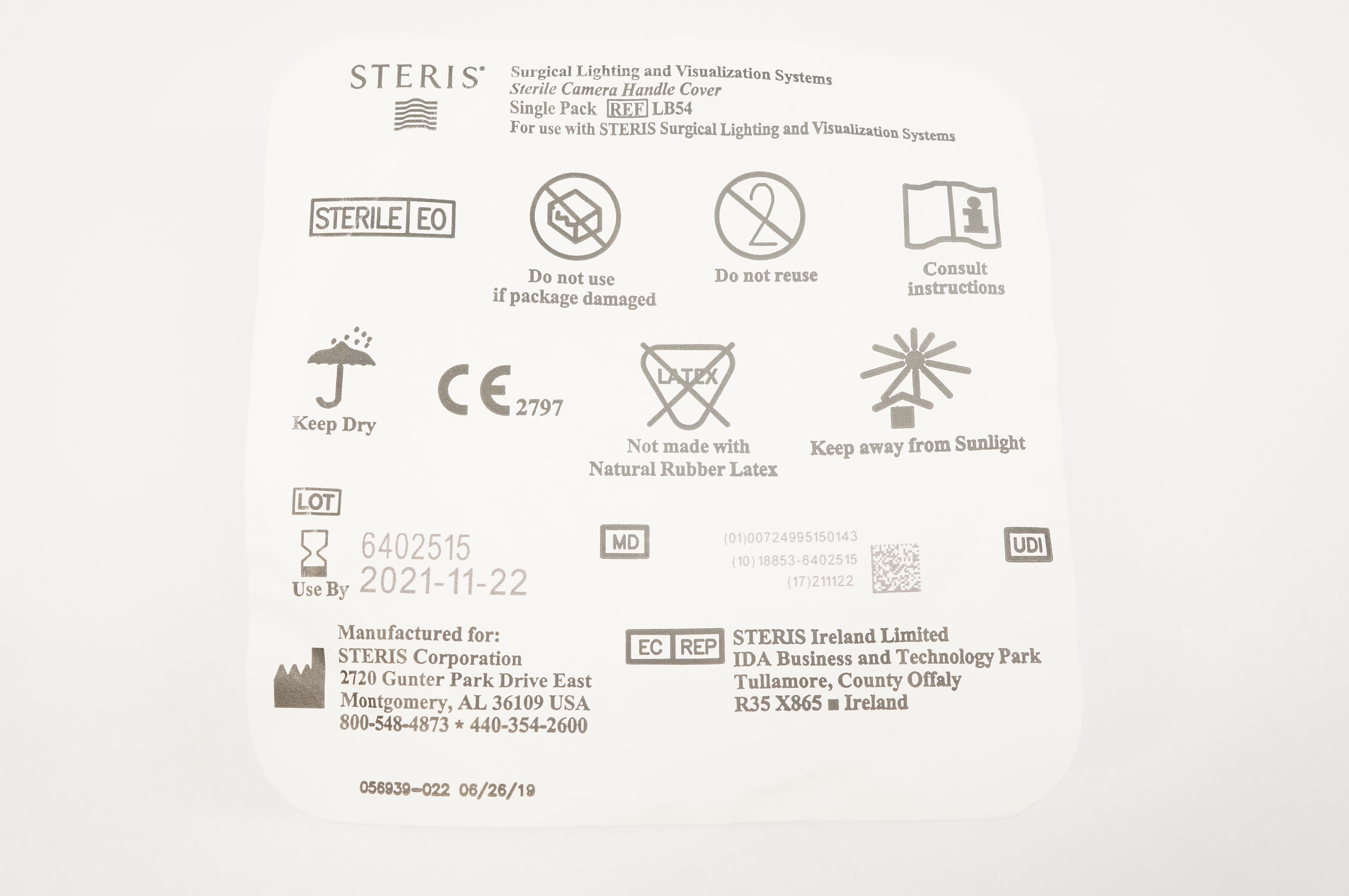 Steris LB54 Disposable Light Handle Camera Cover