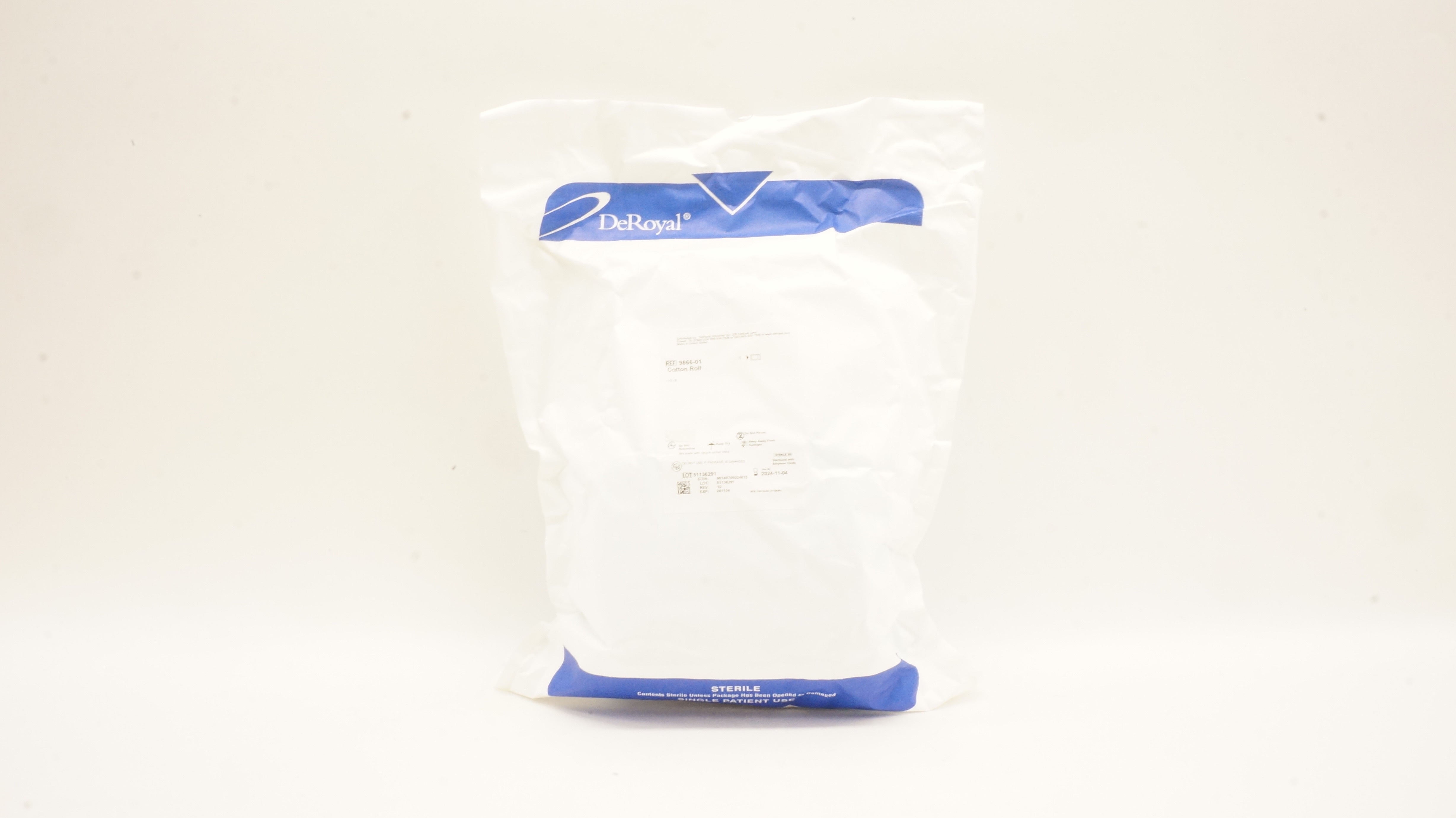 DeRoyal 9866-01 Cotton Roll, 1/2LB