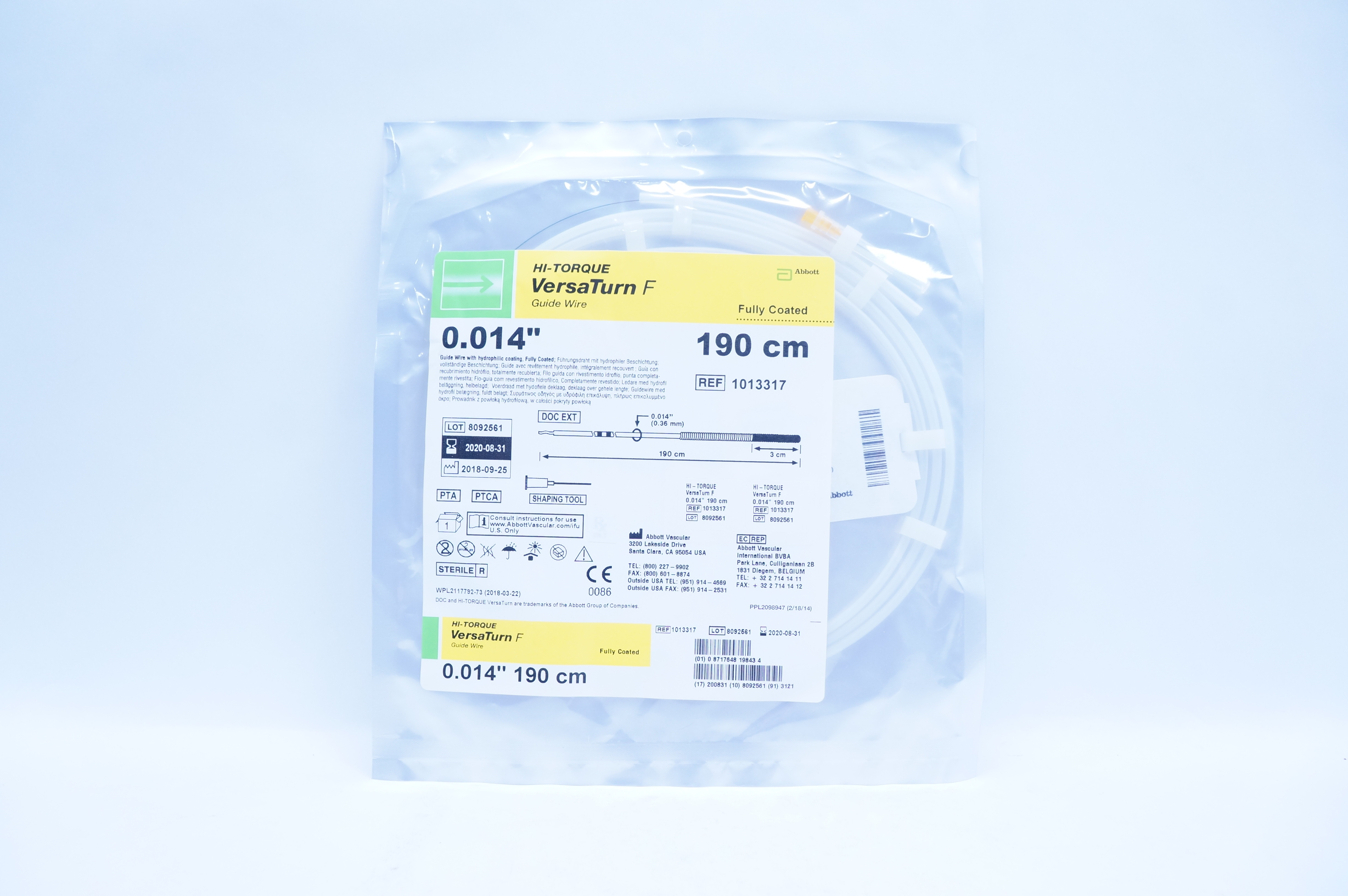 Abbott 1013317 Hi-Torque VersaTurnF Guaide Wire 0.014in x 190cm (x)