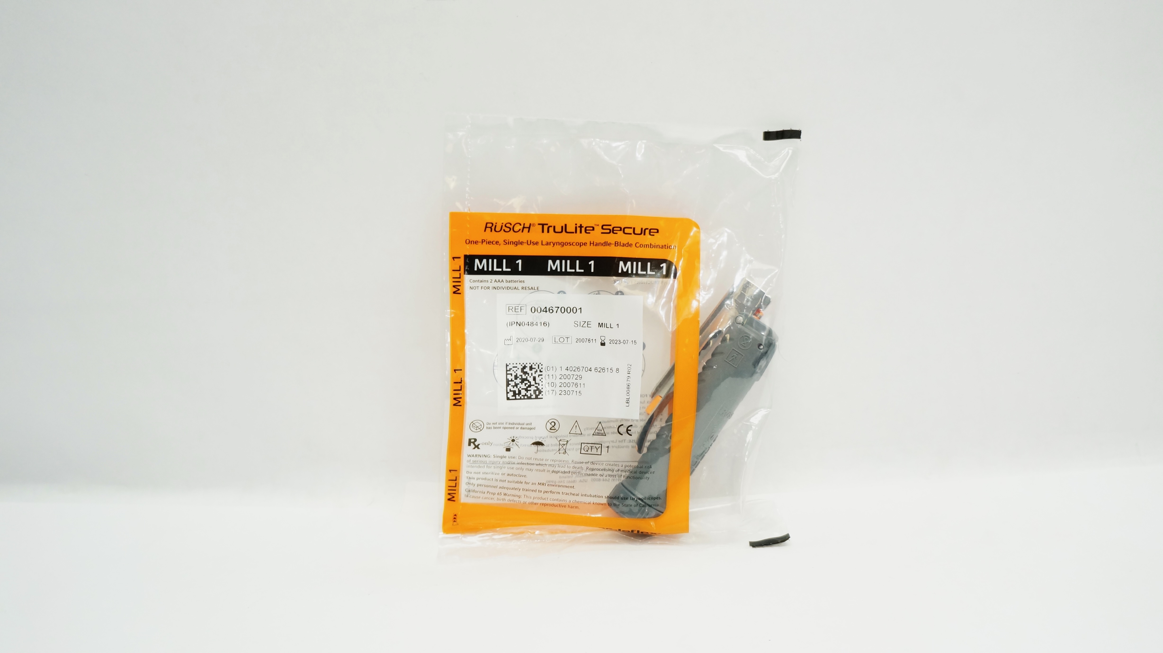 Teleflex 004670001 Rusch TruLite Secure Laryngoscope Handle-Blade, Mill 1 (x)