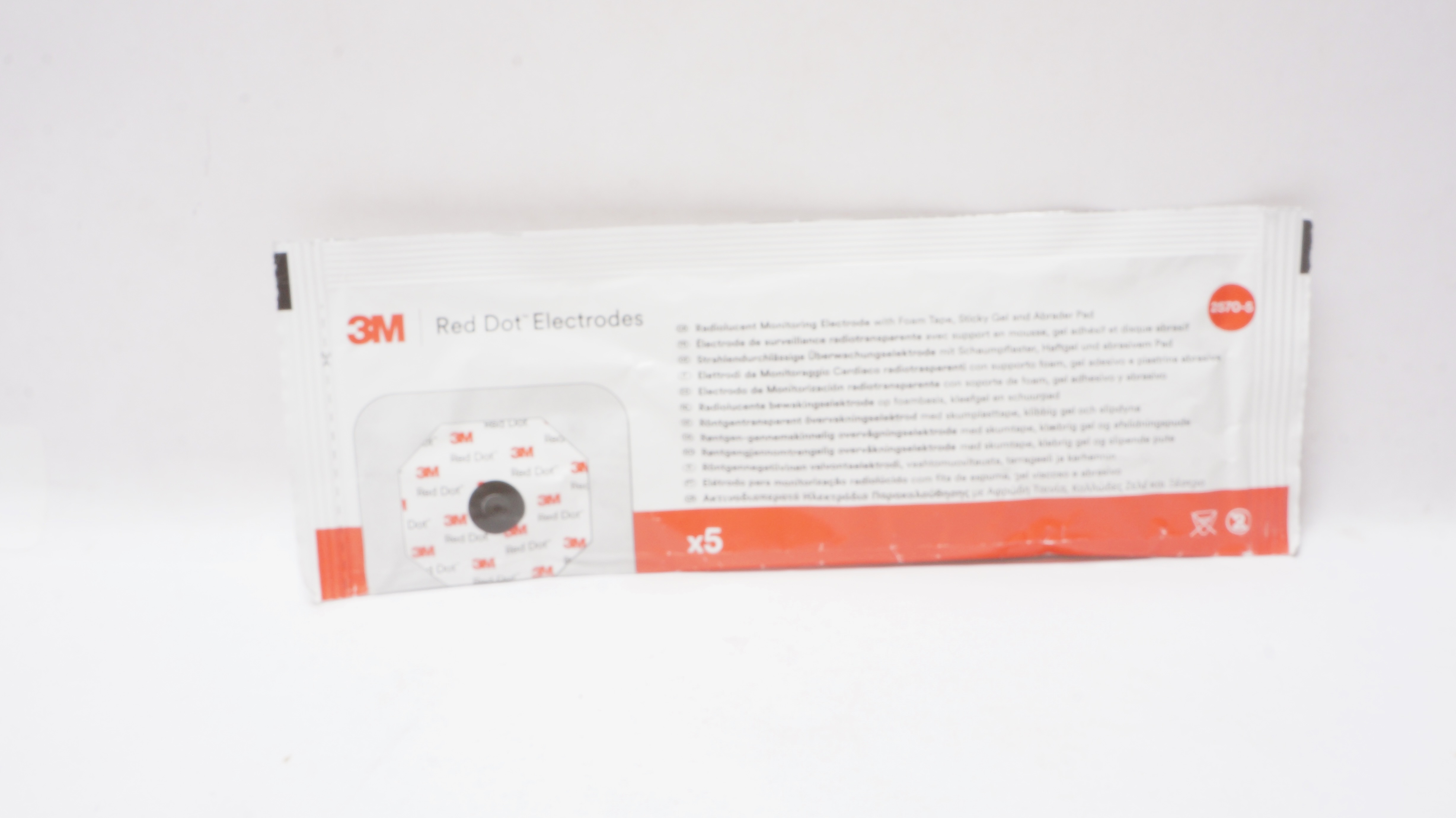 3M 2570-5 Red Dot Radiolucent Monitoring Electrode (x) - Pack of 5
