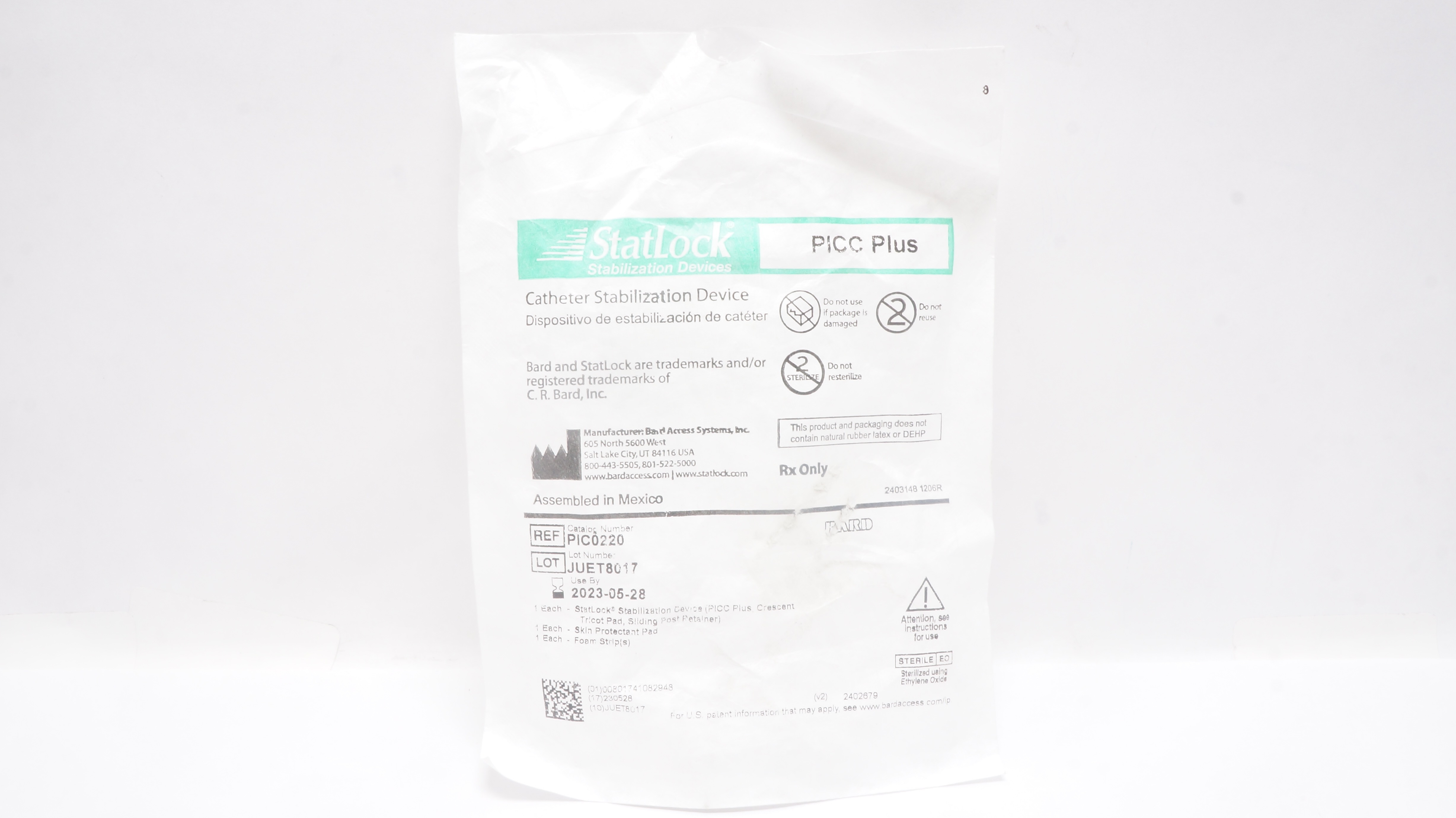 Bard PIC0220 StatLock Cath. Stabilization Device PICC Plus (x)