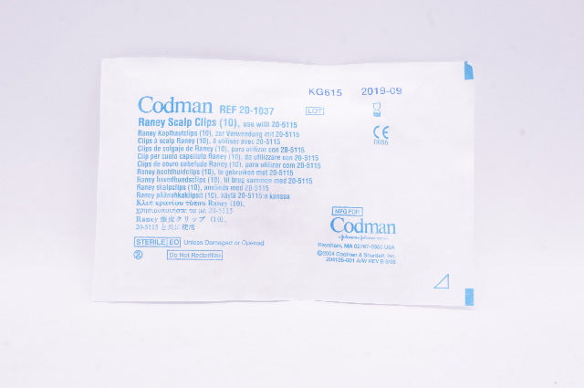 Codman 20-1037 Raney Scalp Clips (x) - Pack of 10