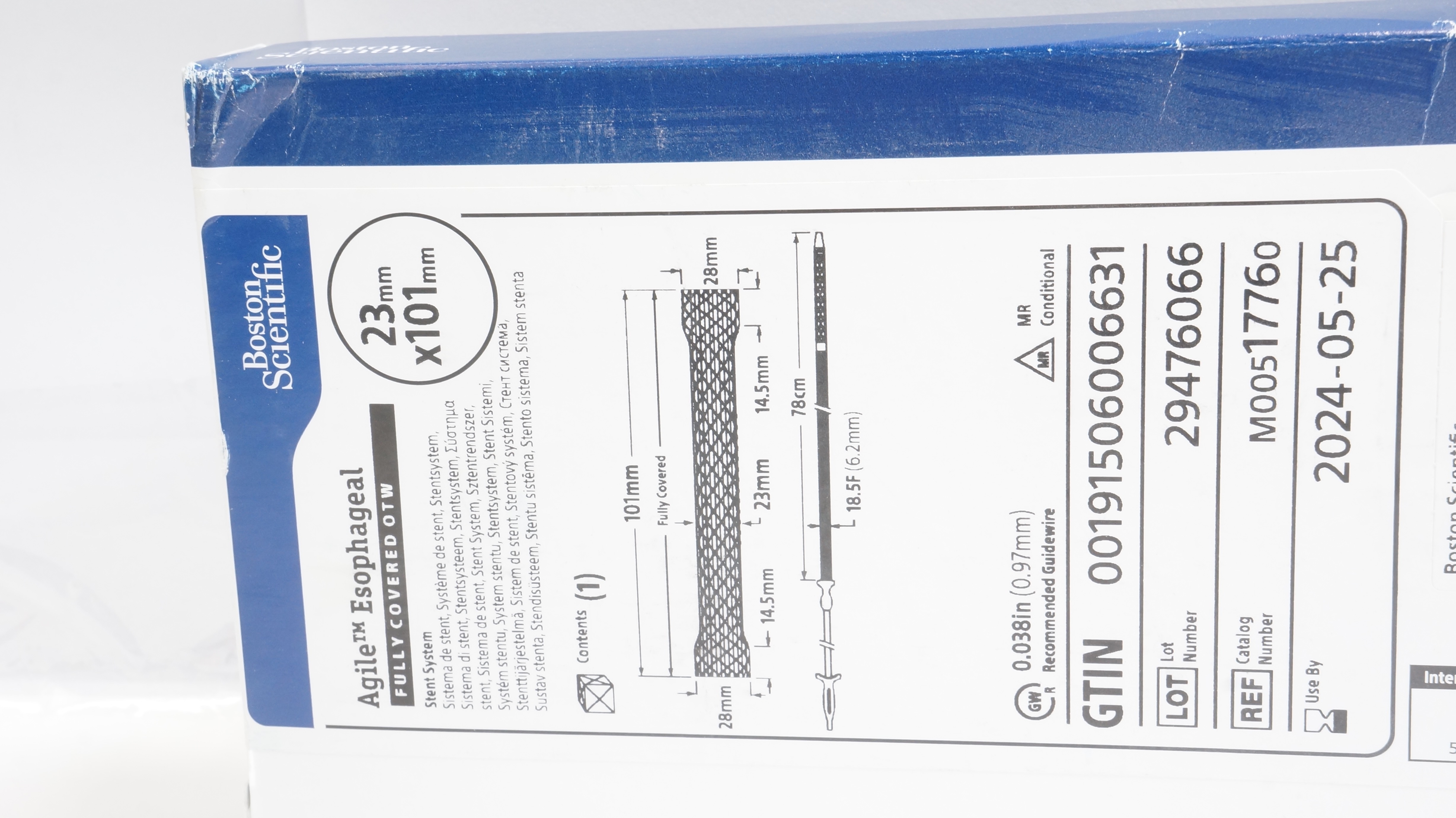 Boston Scientific M00517760 Agile Esophageal Stnt System 23mm x 101mm (x)