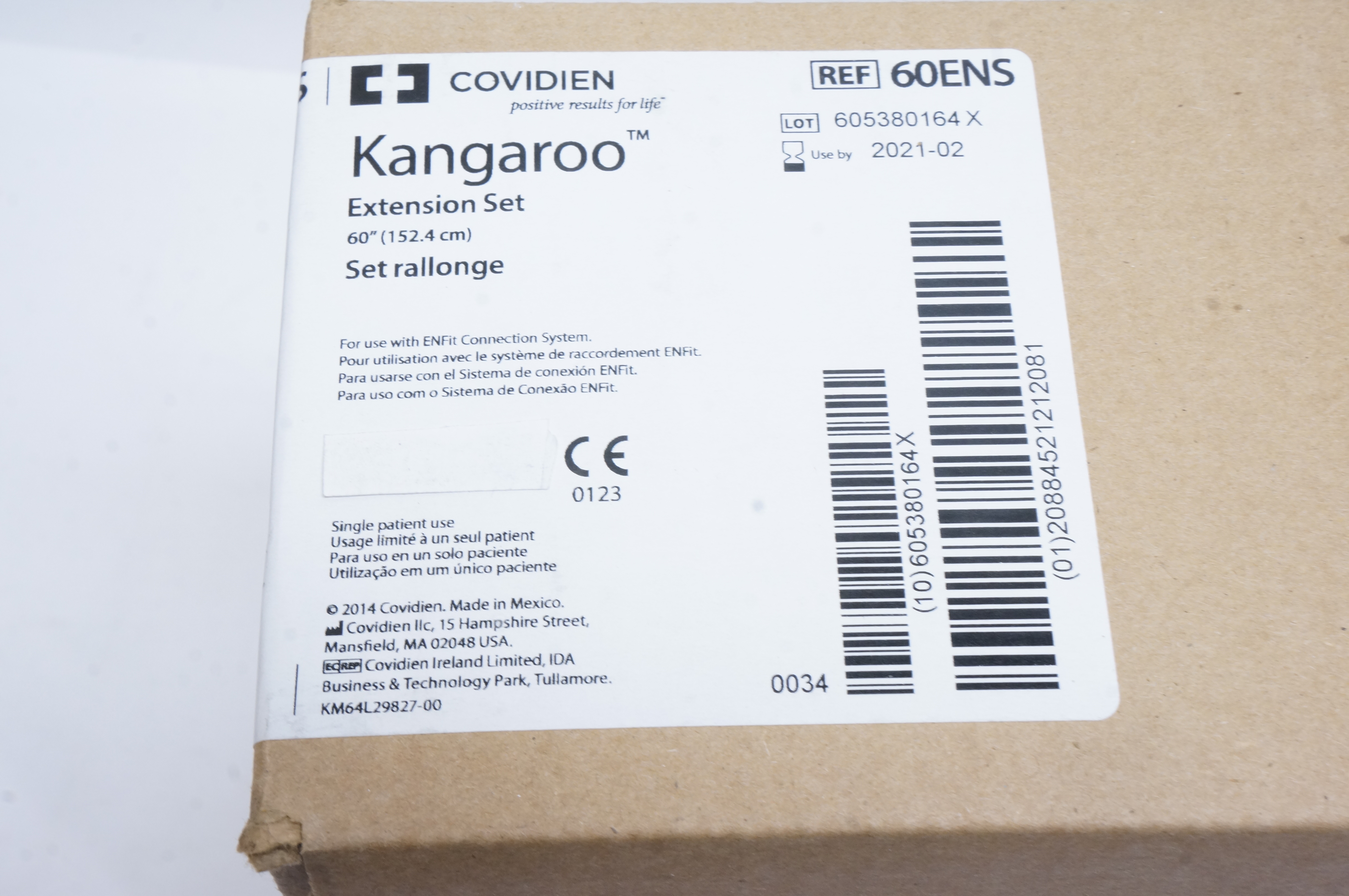 Covidien 60ENS Kangaroo Extension Set 60inch (x) - Box of 50
