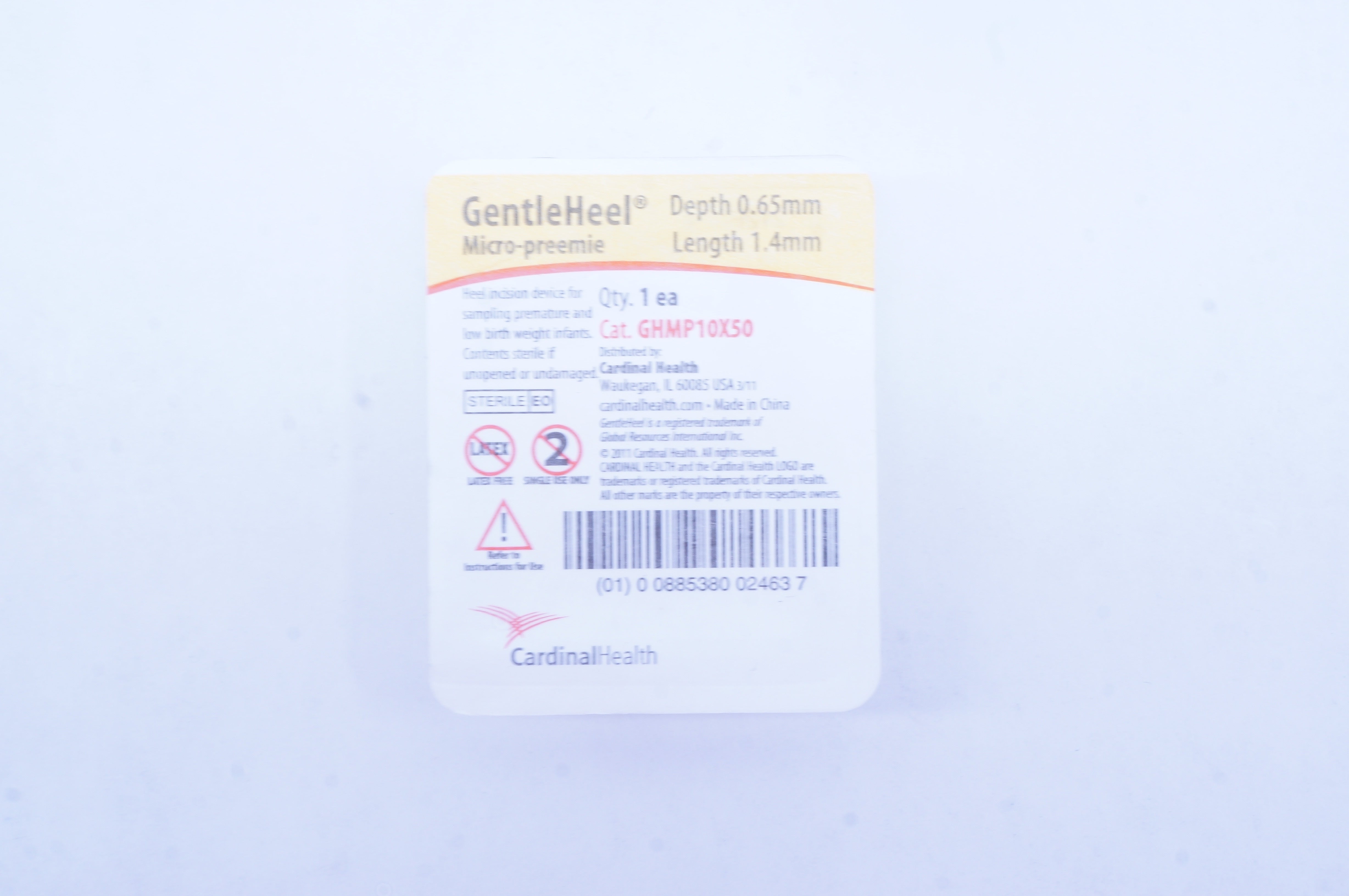 Cardinal Health GHMP10X50 Gentle Heel Micro-Preemie 0.65 x 1.4mm