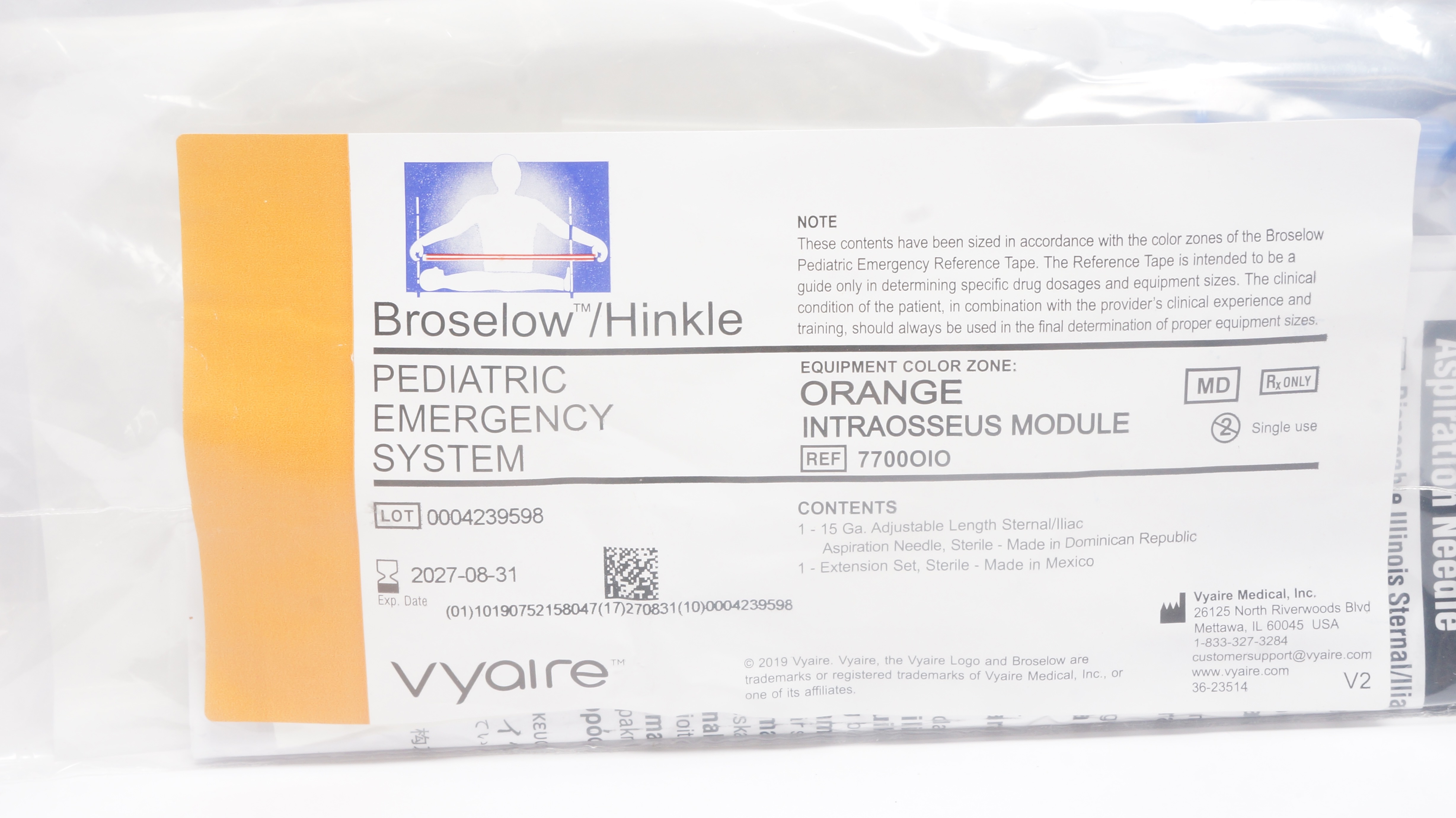 Vyaire 7700OIO Broselow/Hinkle Pediatric Emergency System, Intraosseus Module