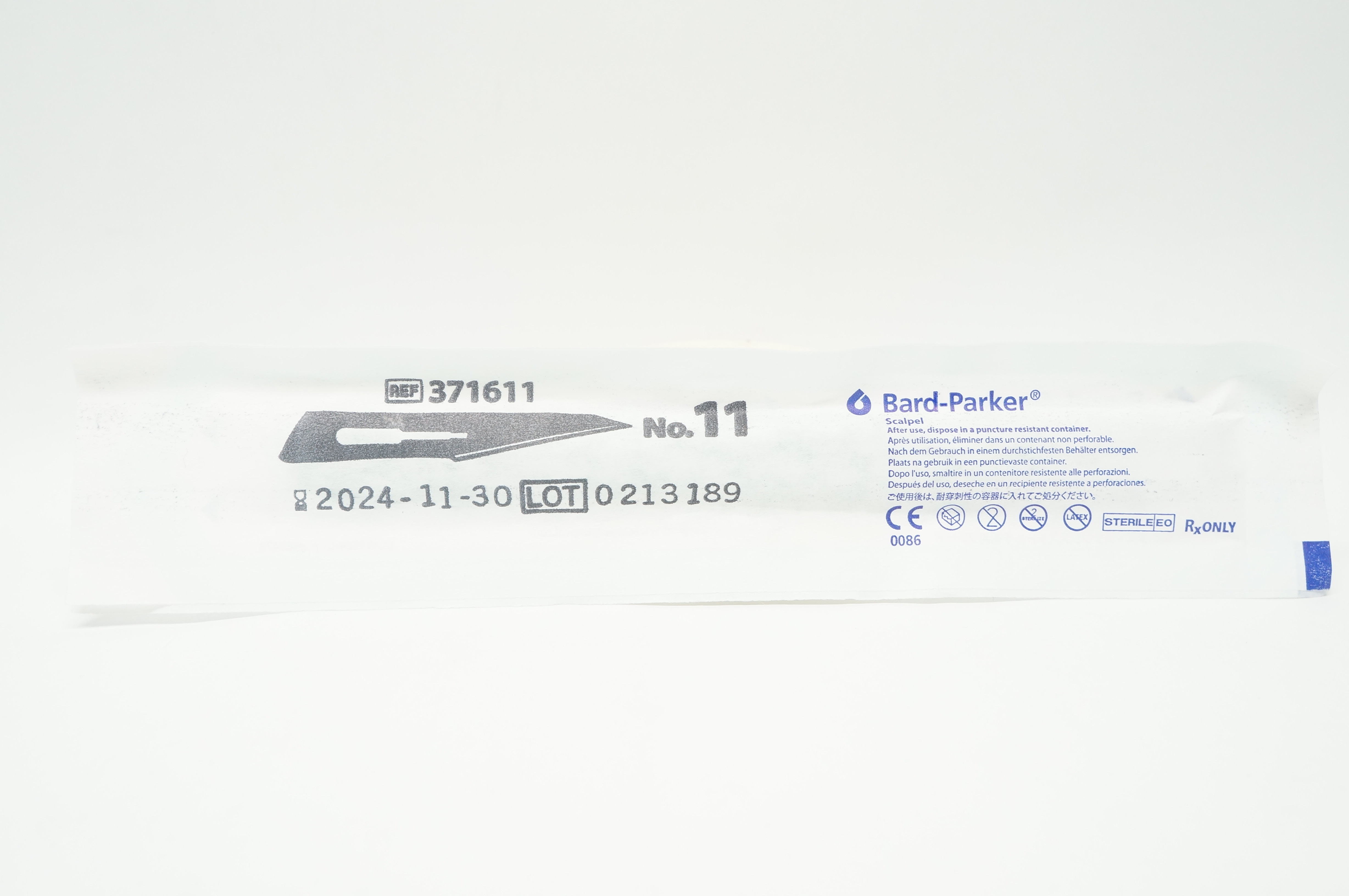 Aspen Surgical 371611 Bard-Parker Stainless Steel Surgical Blade Scalpel # 11