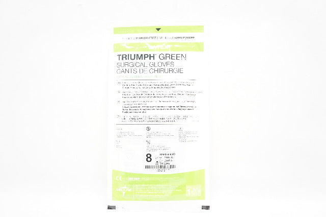 Medline MSG2580 Triumph Latex Green Surgical Gloves, Size 8 (x)