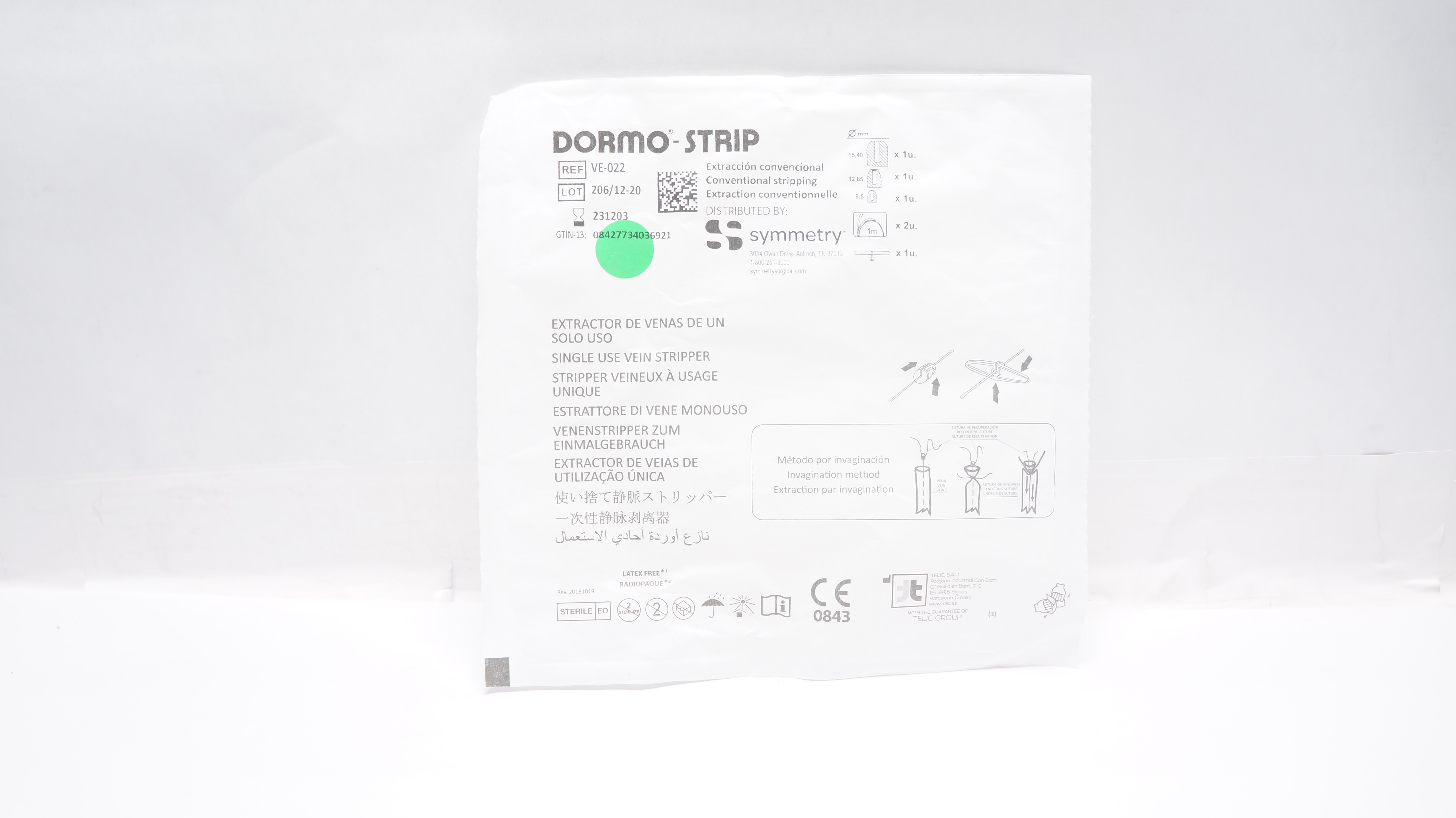Telic VE-022 Symmetry Dormo-Strip Single Use Vein Stripper (x)