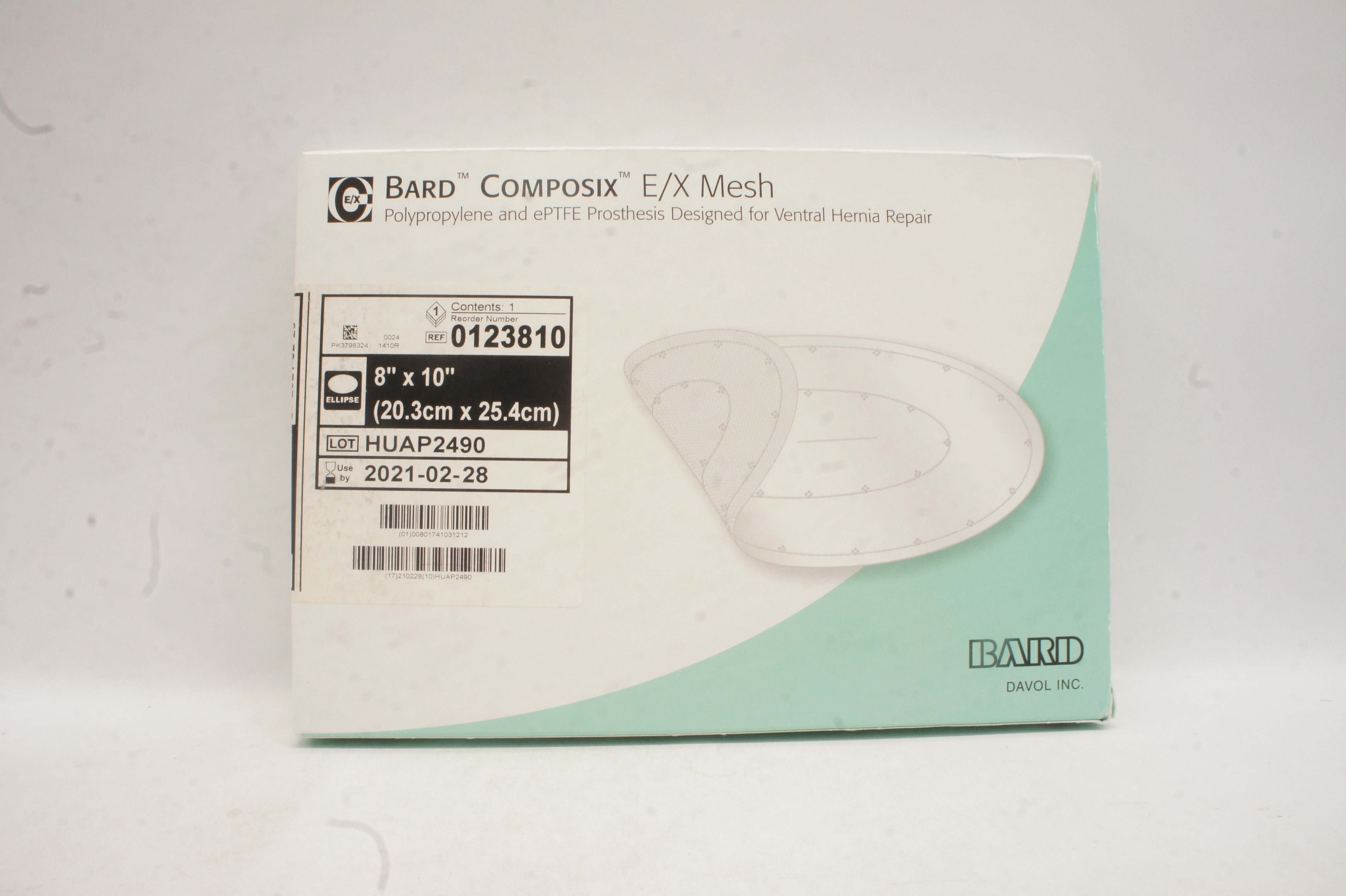 Bard 0123810 Composix E/X Mesh 8inch x 10inch (x)