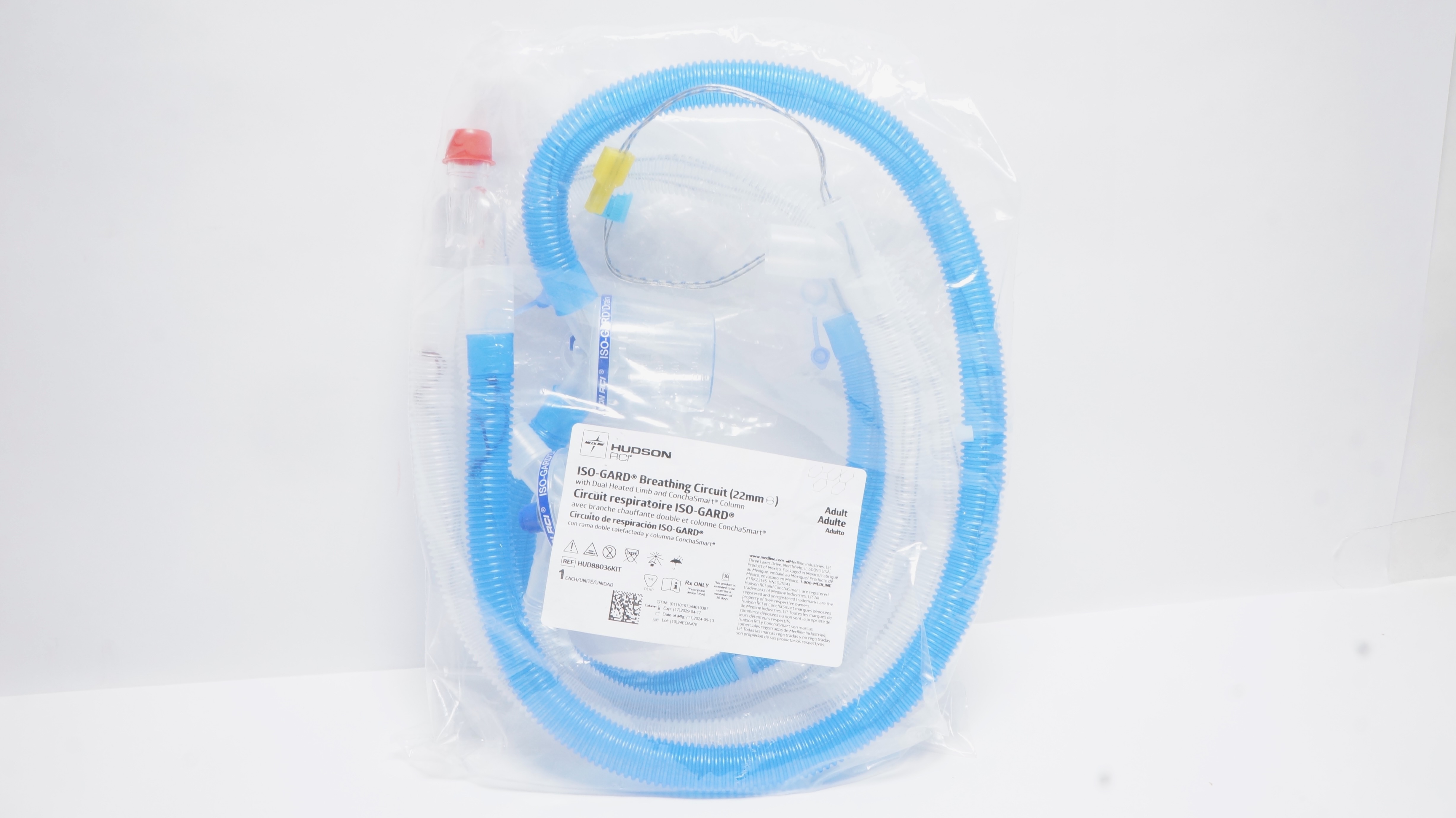 Medline HUD88036KIT Hudson RCI ISO-Gard Breathing Circuit 22mm,Adult